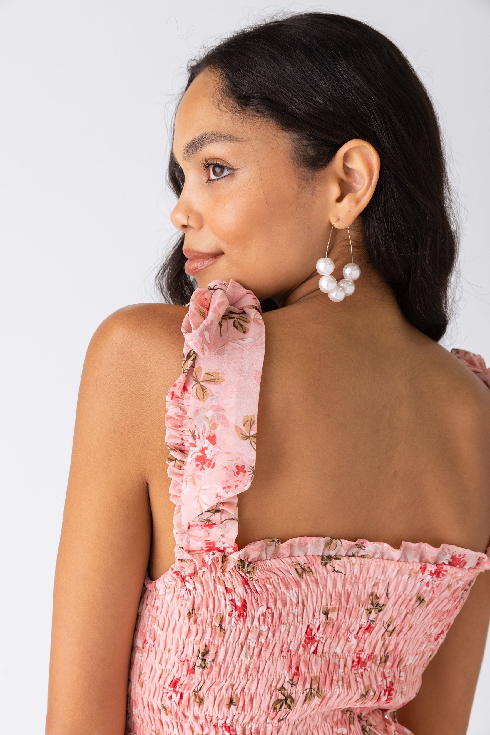 Audrey Pearl Hoop Earring