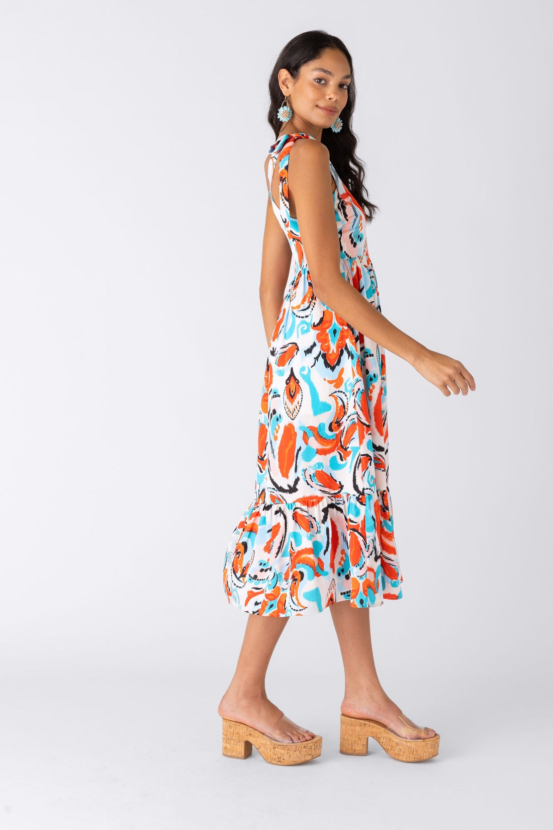 SALE - Milli Printed One Shoulder Midi Dress