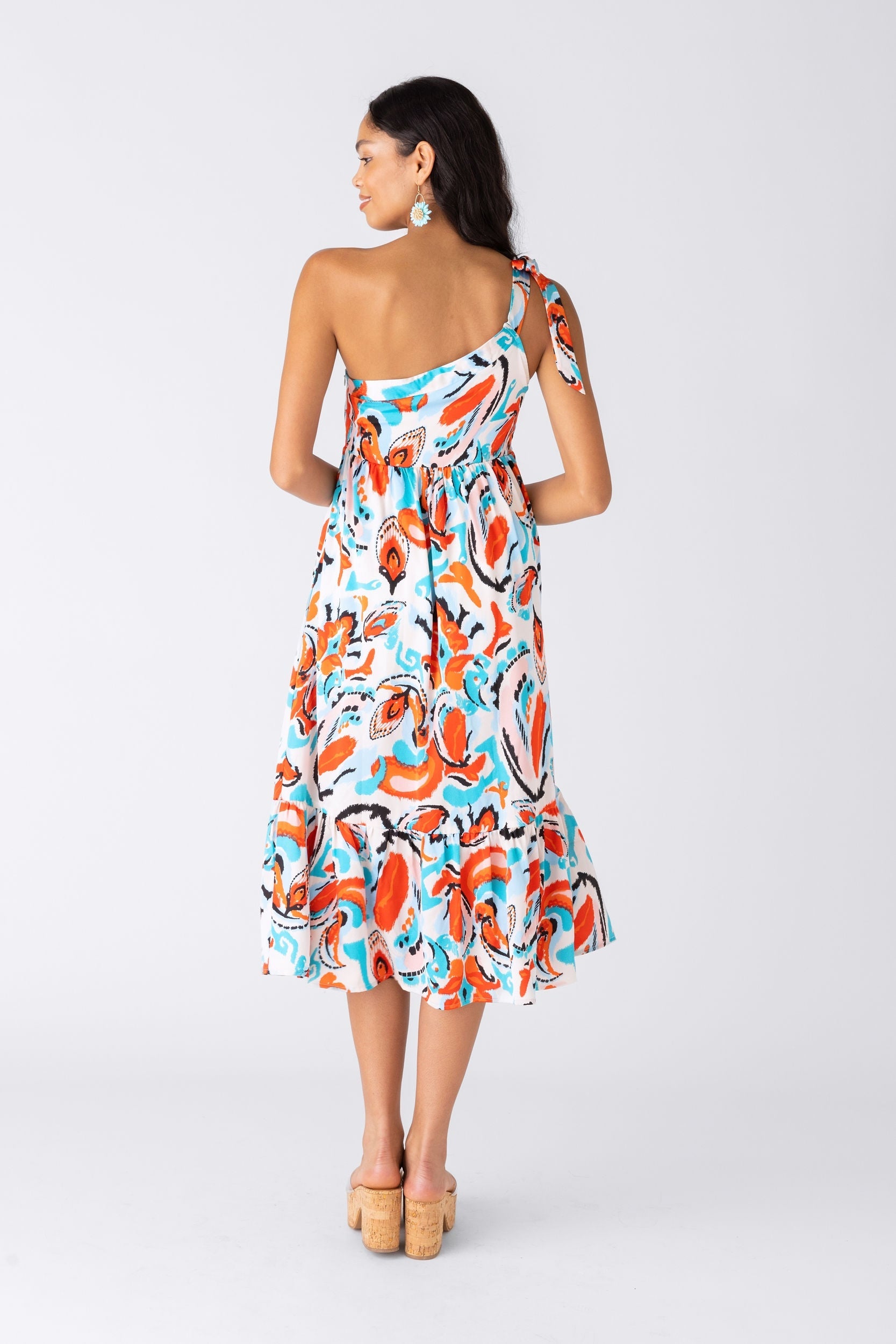 SALE - Milli Printed One Shoulder Midi Dress