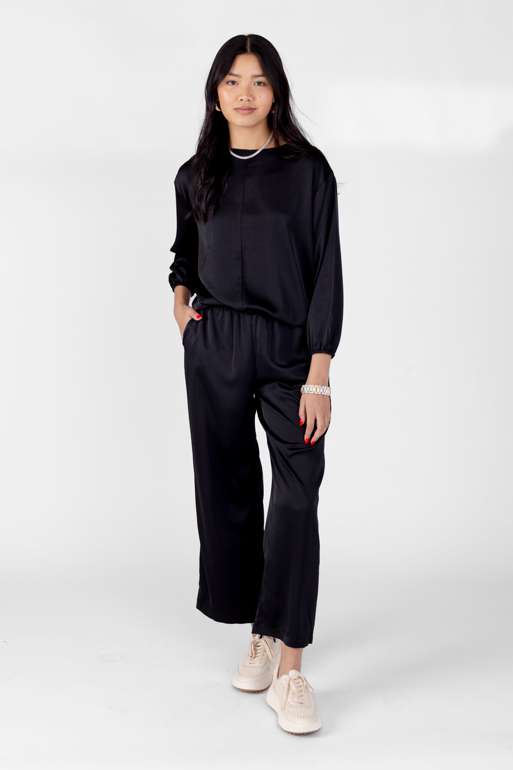 Lila Satin Loose Fit Pants