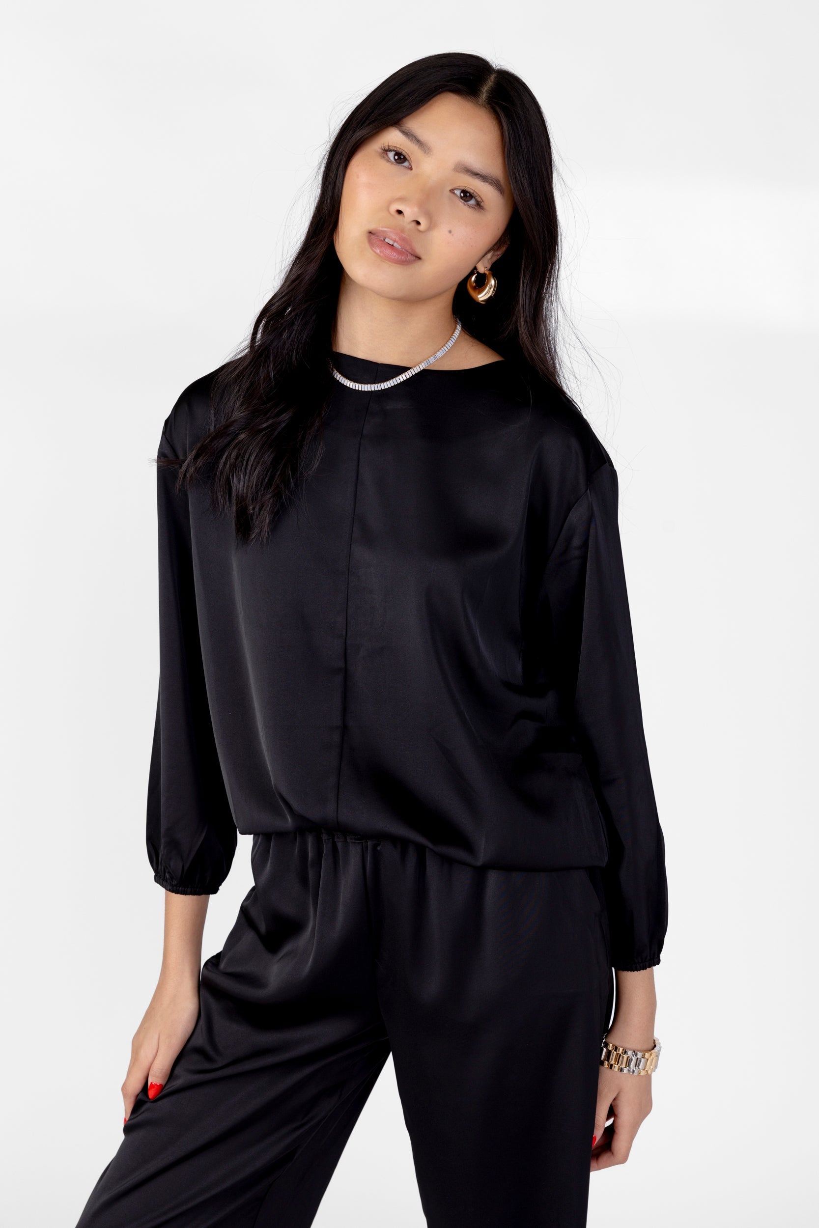SALE - Lila Satin Loose Fit Top