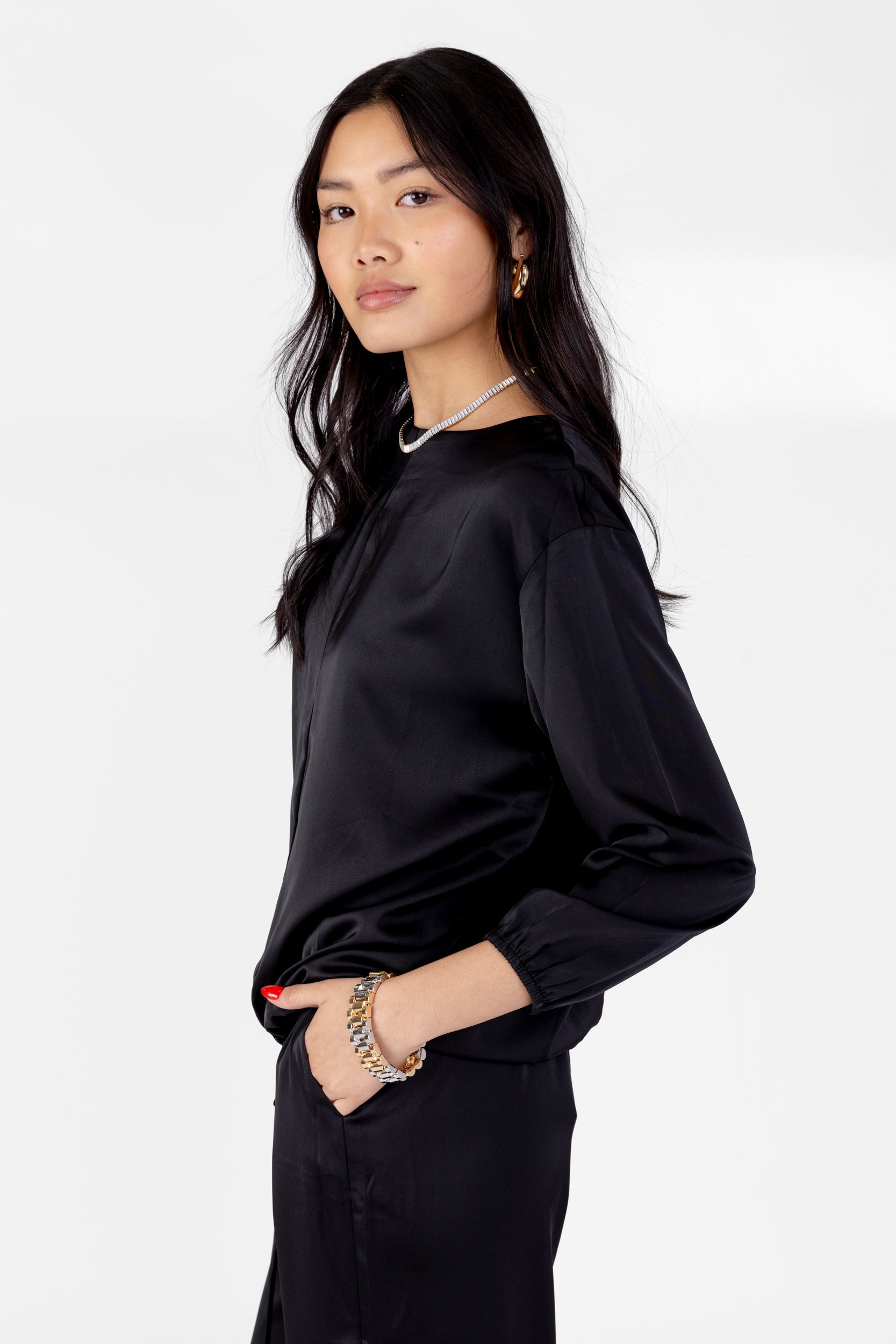 SALE - Lila Satin Loose Fit Top