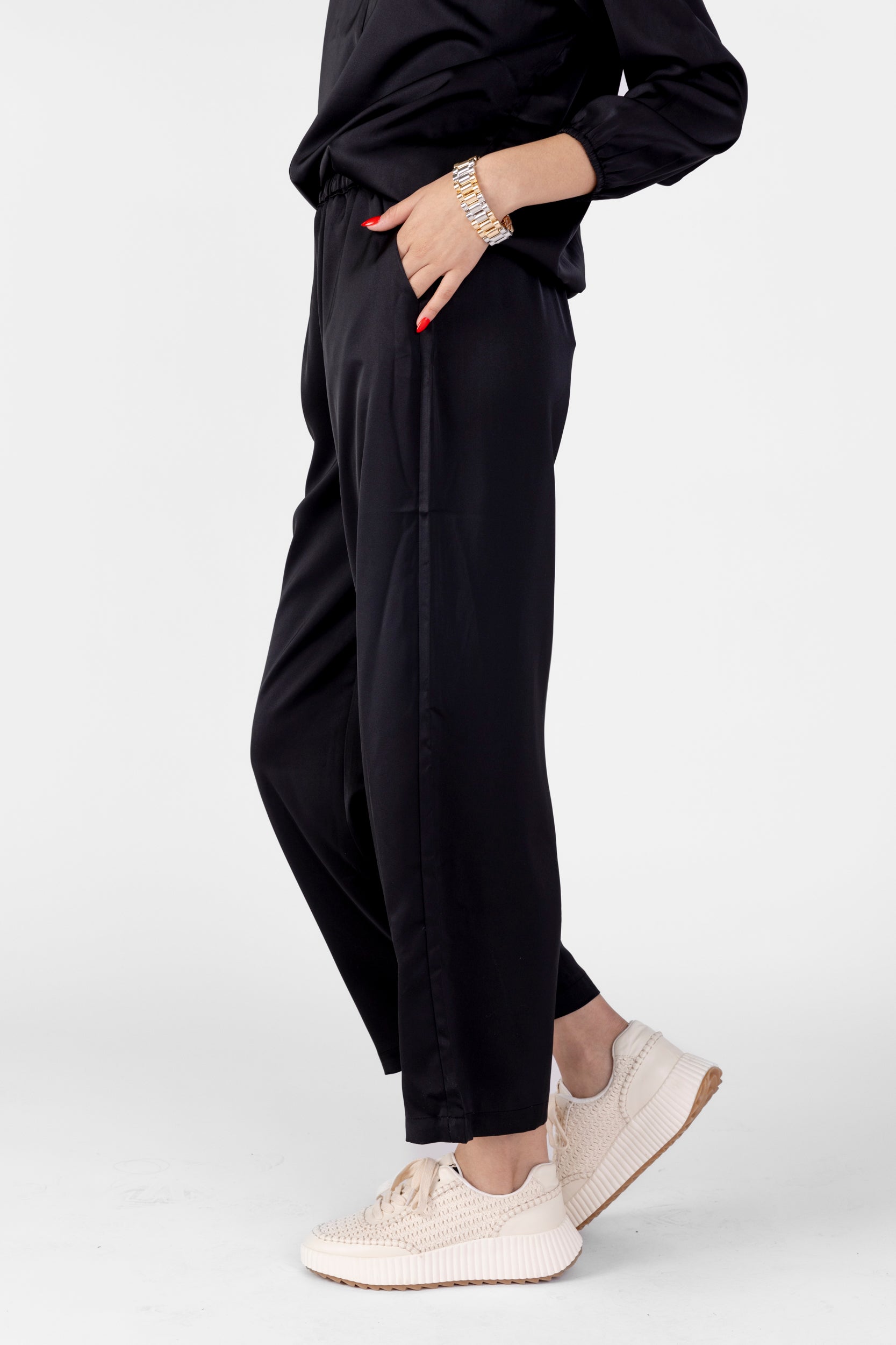 Lila Satin Loose Fit Pants