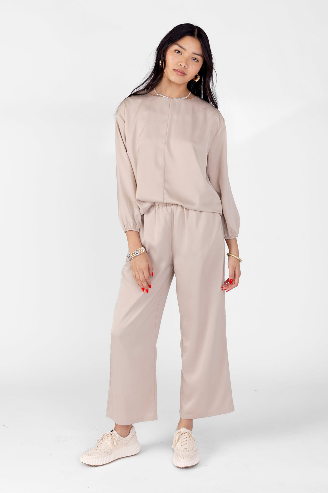 Lila Satin Loose Fit Pants