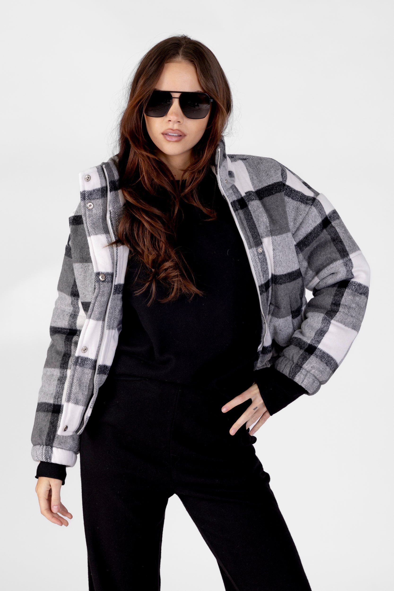 SALE - Aliza Plaid Puffer Jacket