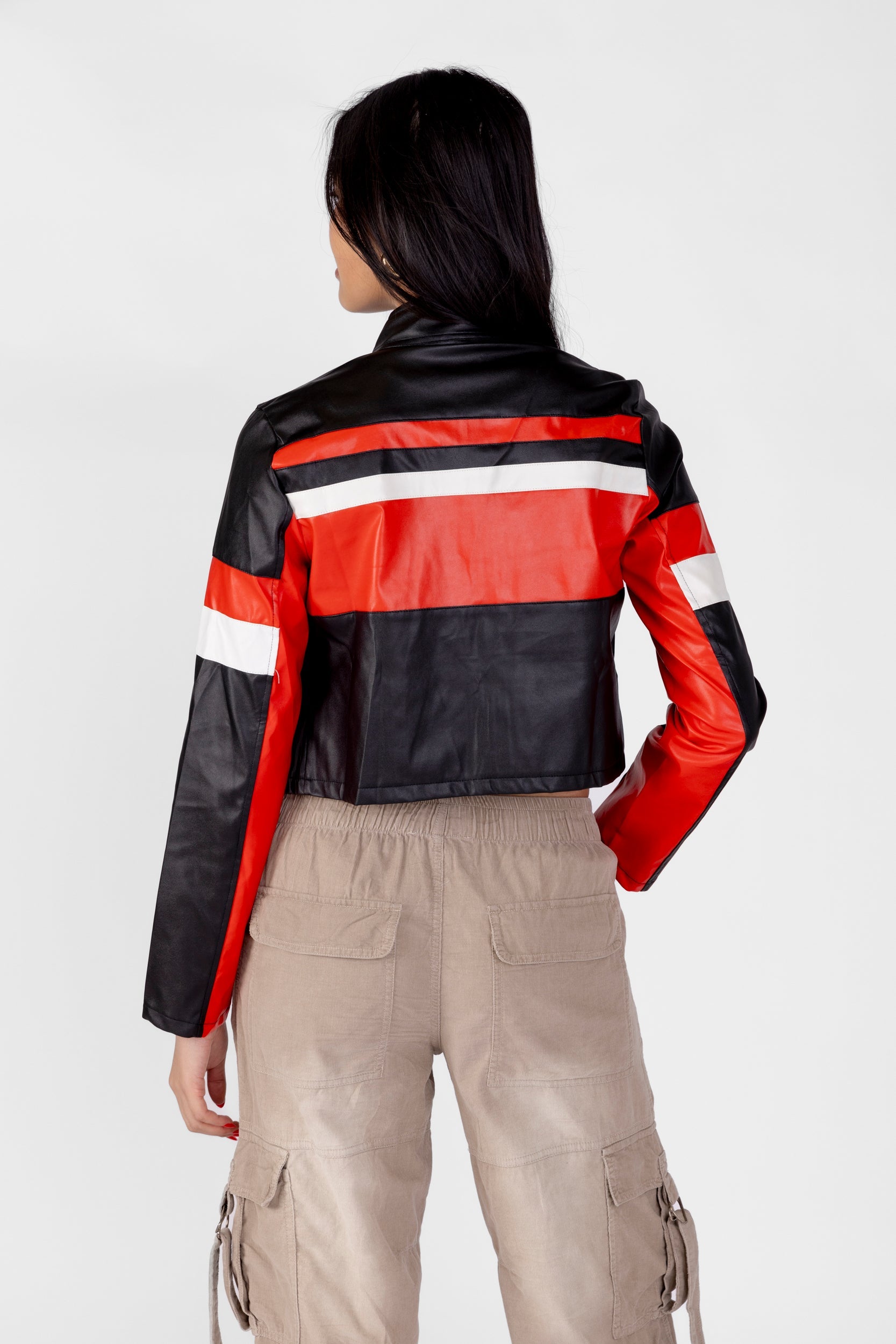 SALE - Cooper Faux Leather Track Jacket