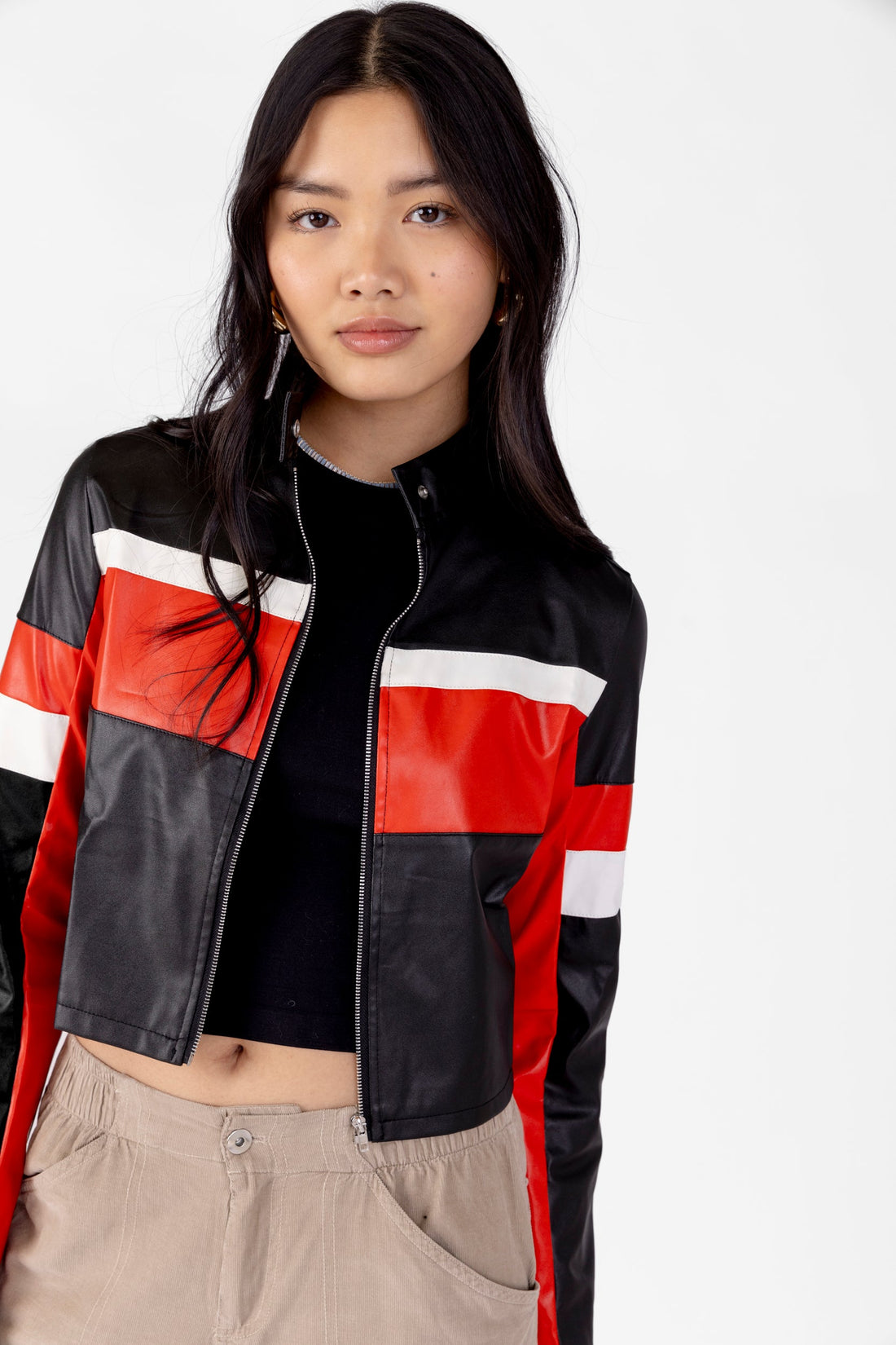 SALE - Cooper Faux Leather Track Jacket