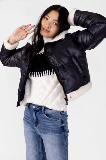 SALE - Jessi Sherpa Trimmed Puffer Jacket