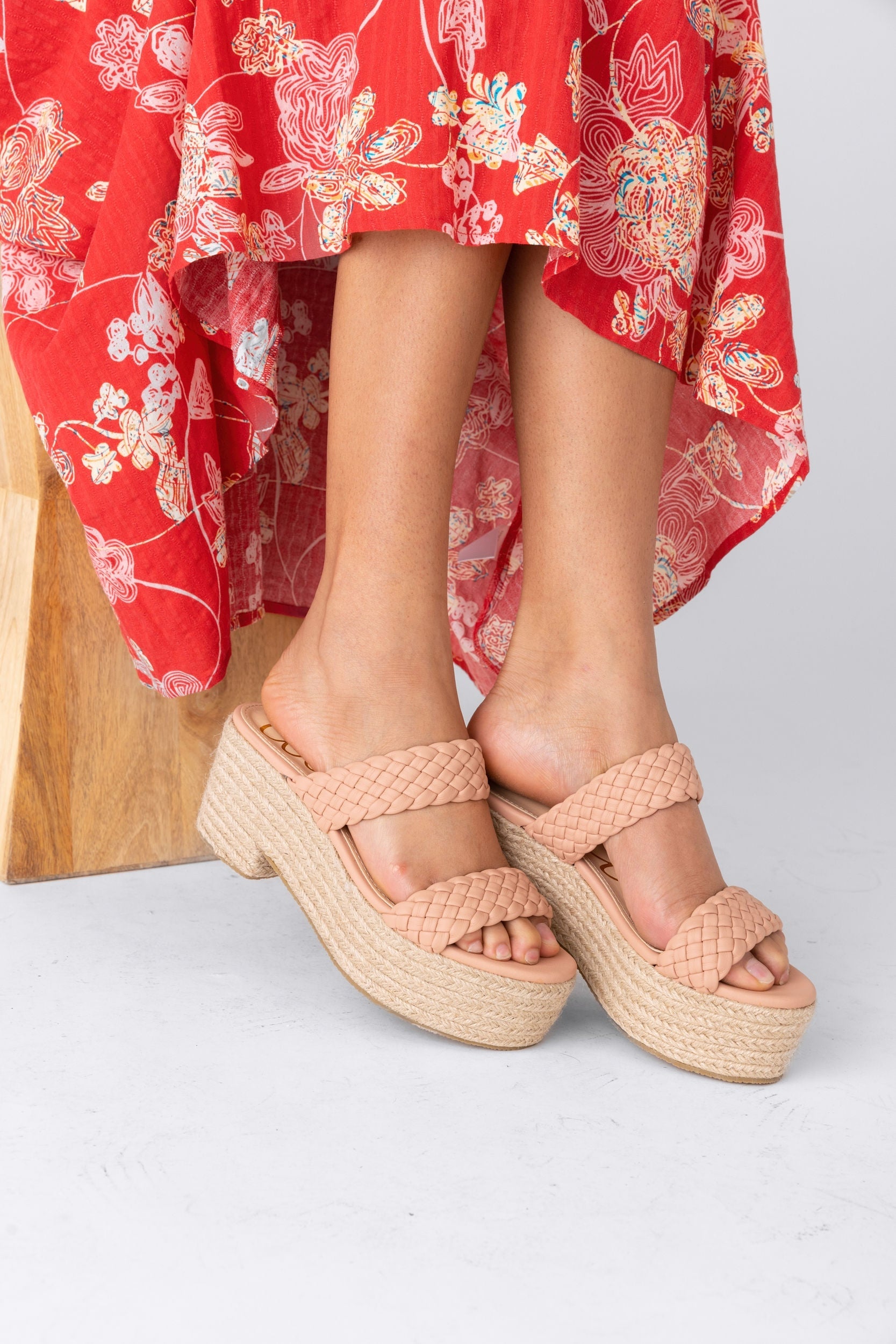 SALE - Everett Braided Rafia Platform Sandal