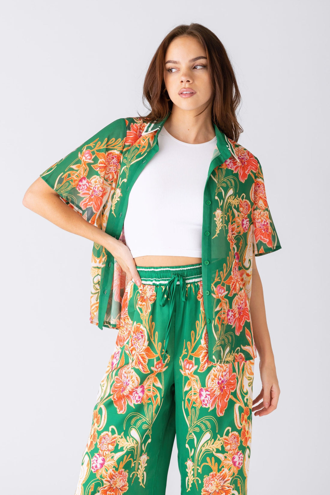 Ela Floral Button Down Blouse