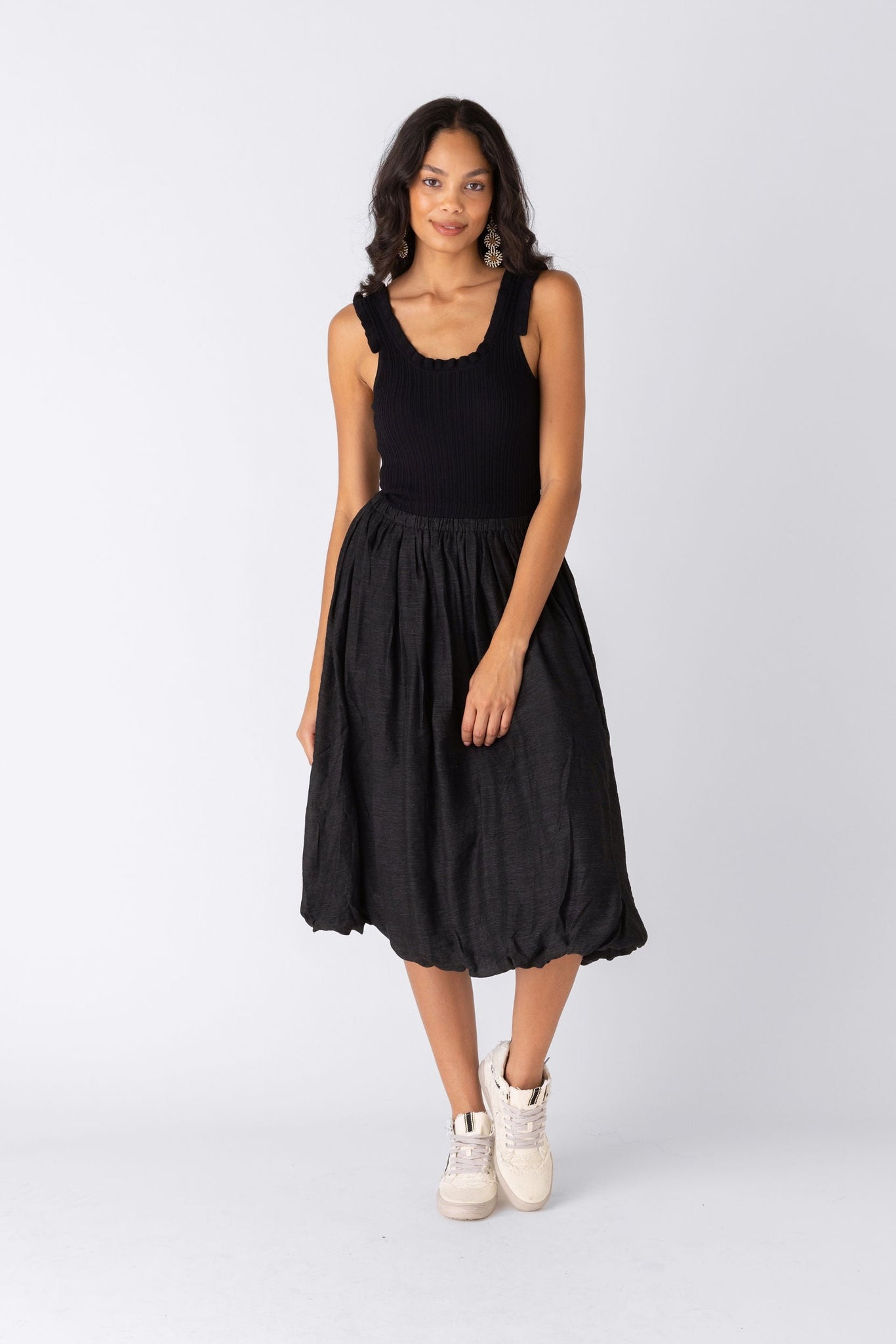 SALE - Alice Knit Woven Mix Midi Dress