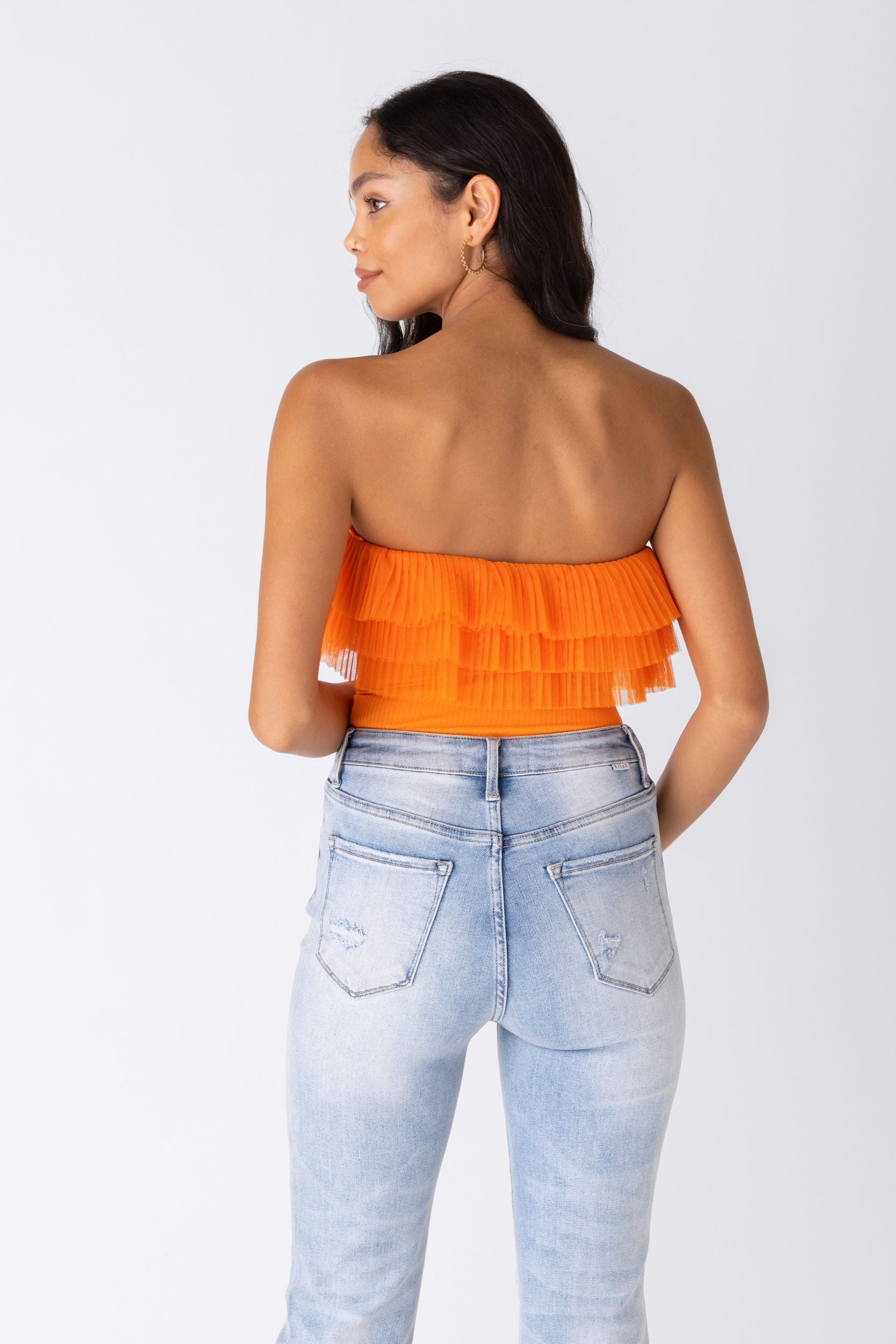 Kaya Ruffle Strapless Bodysuit