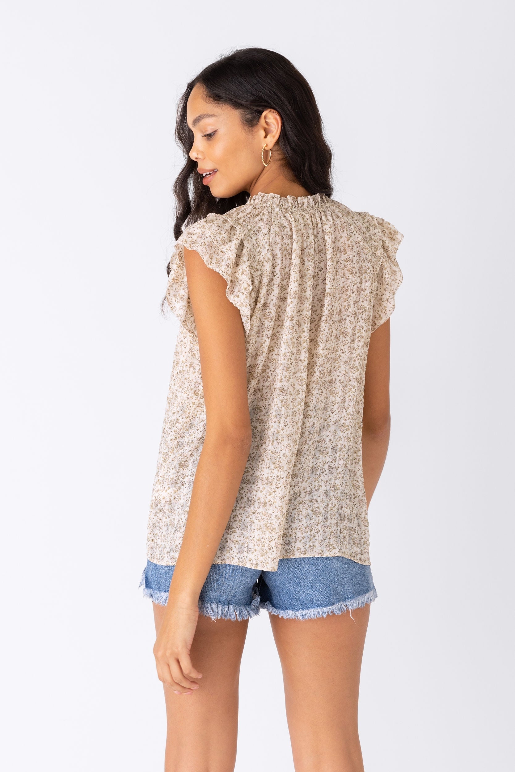 Penny Floral Ruffle Sleeve Blouse