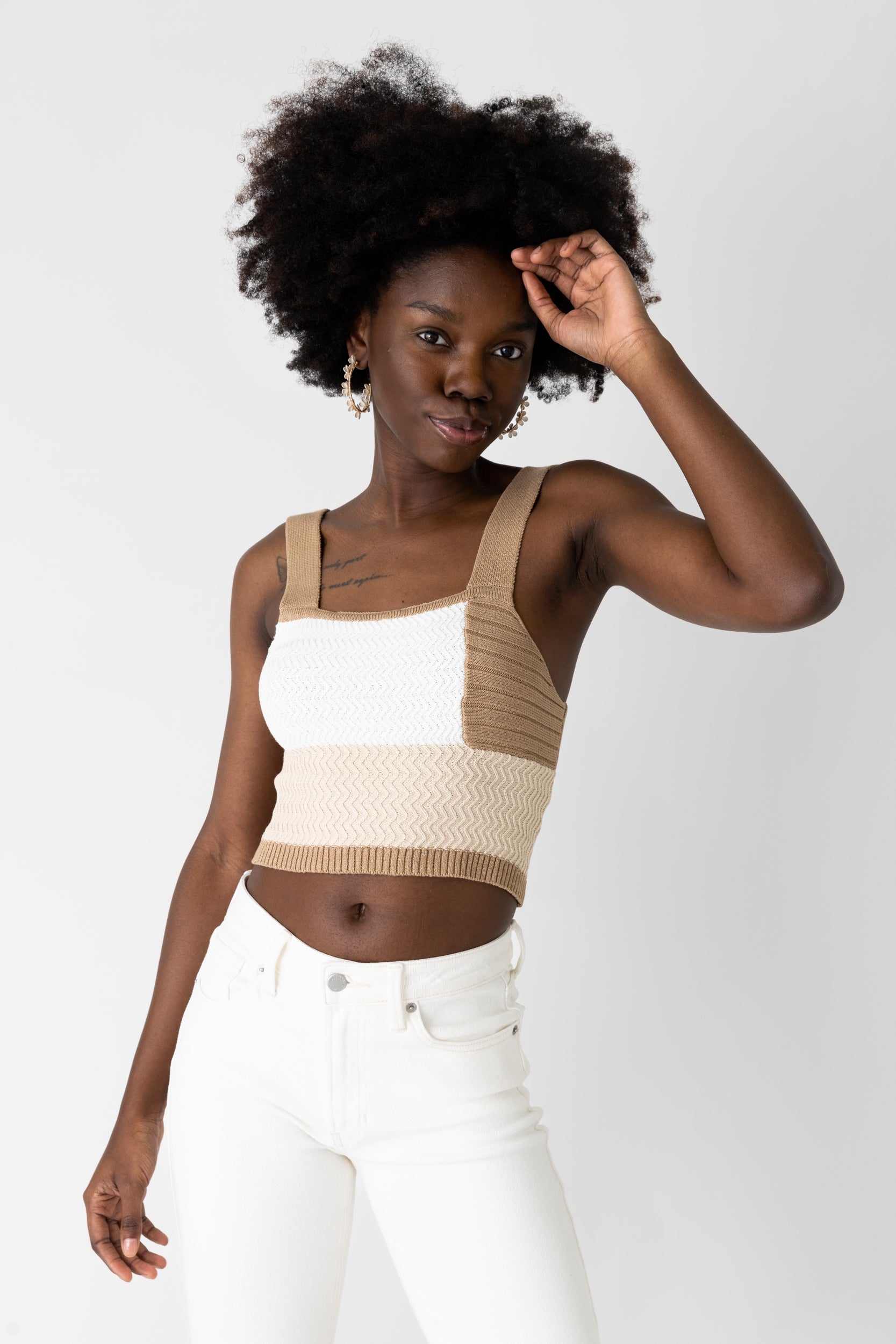 SALE - Kiya Cropped Knit Tank