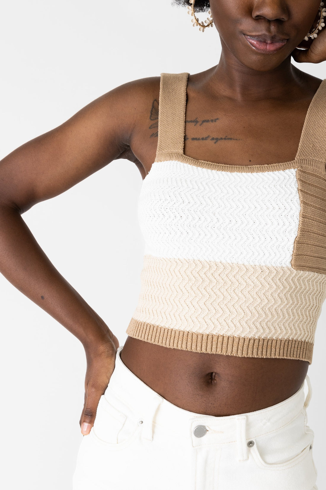 SALE - Kiya Cropped Knit Tank