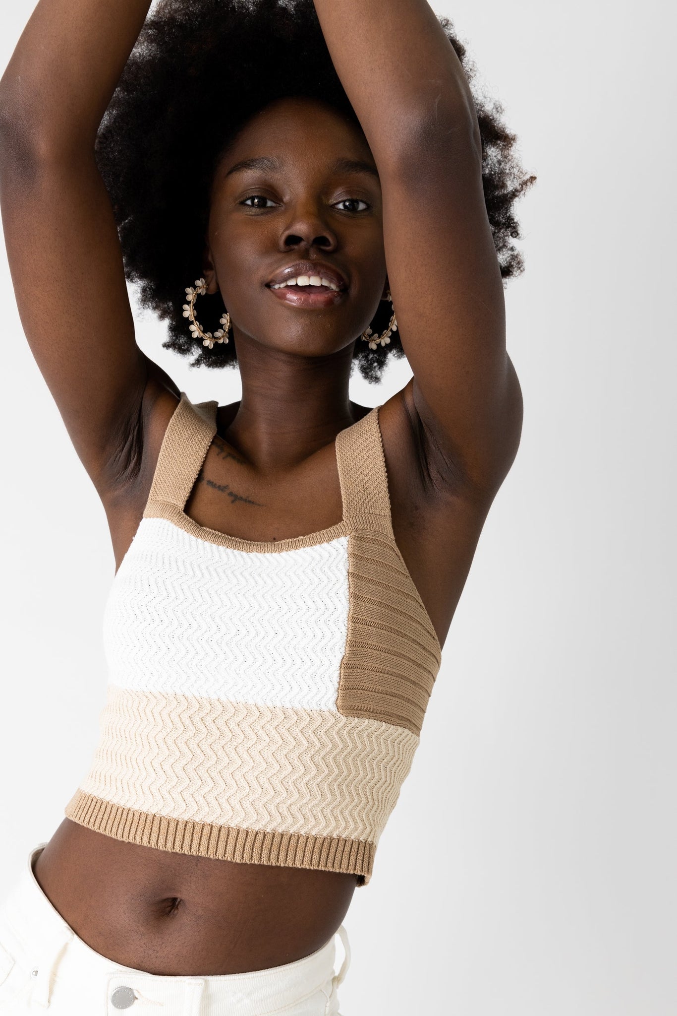 SALE - Kiya Cropped Knit Tank