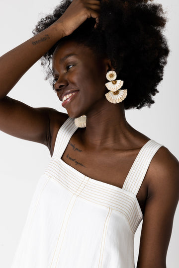 Aria Raffia Fan Earring