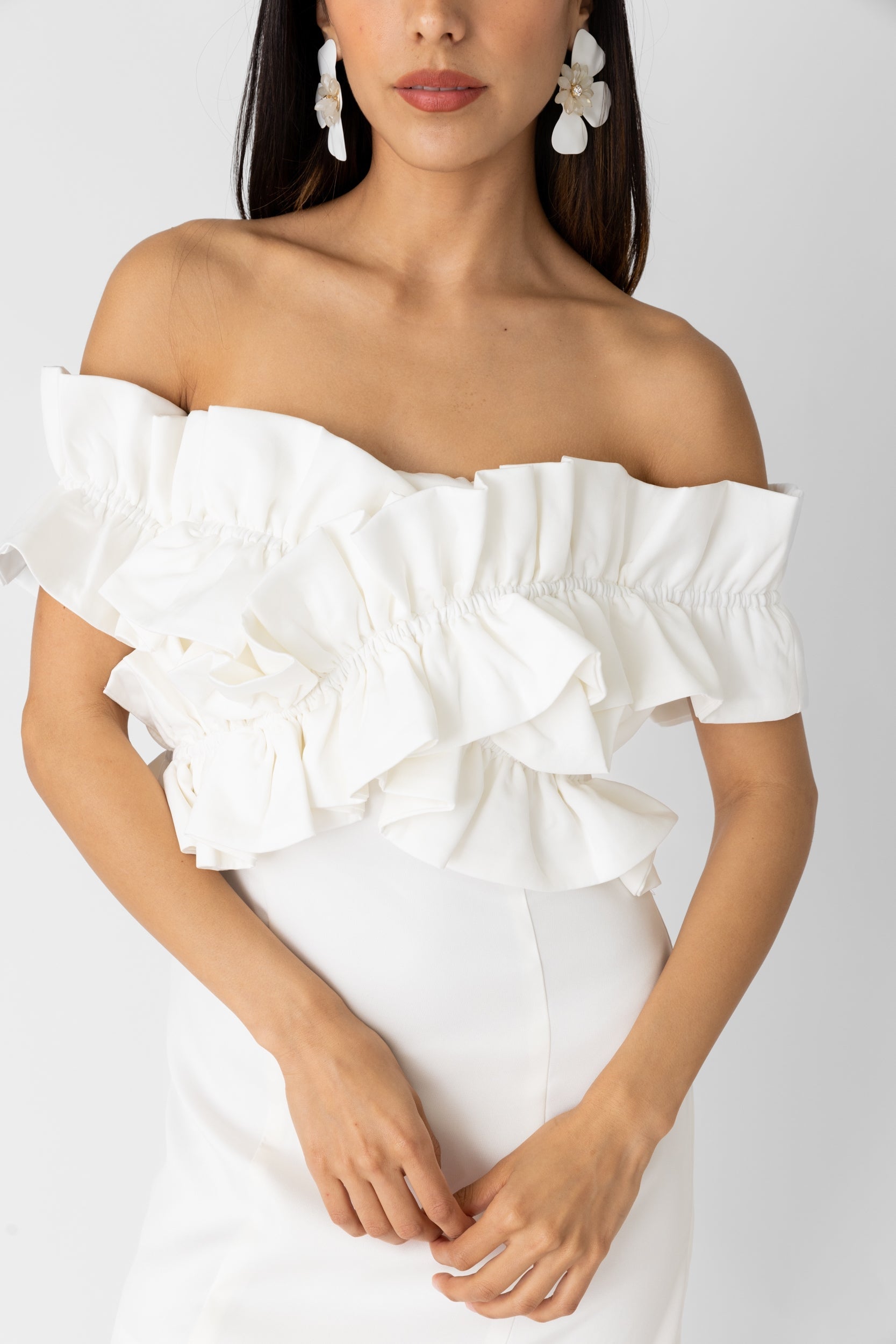Camden Cross Ruffle Cocktail Dress