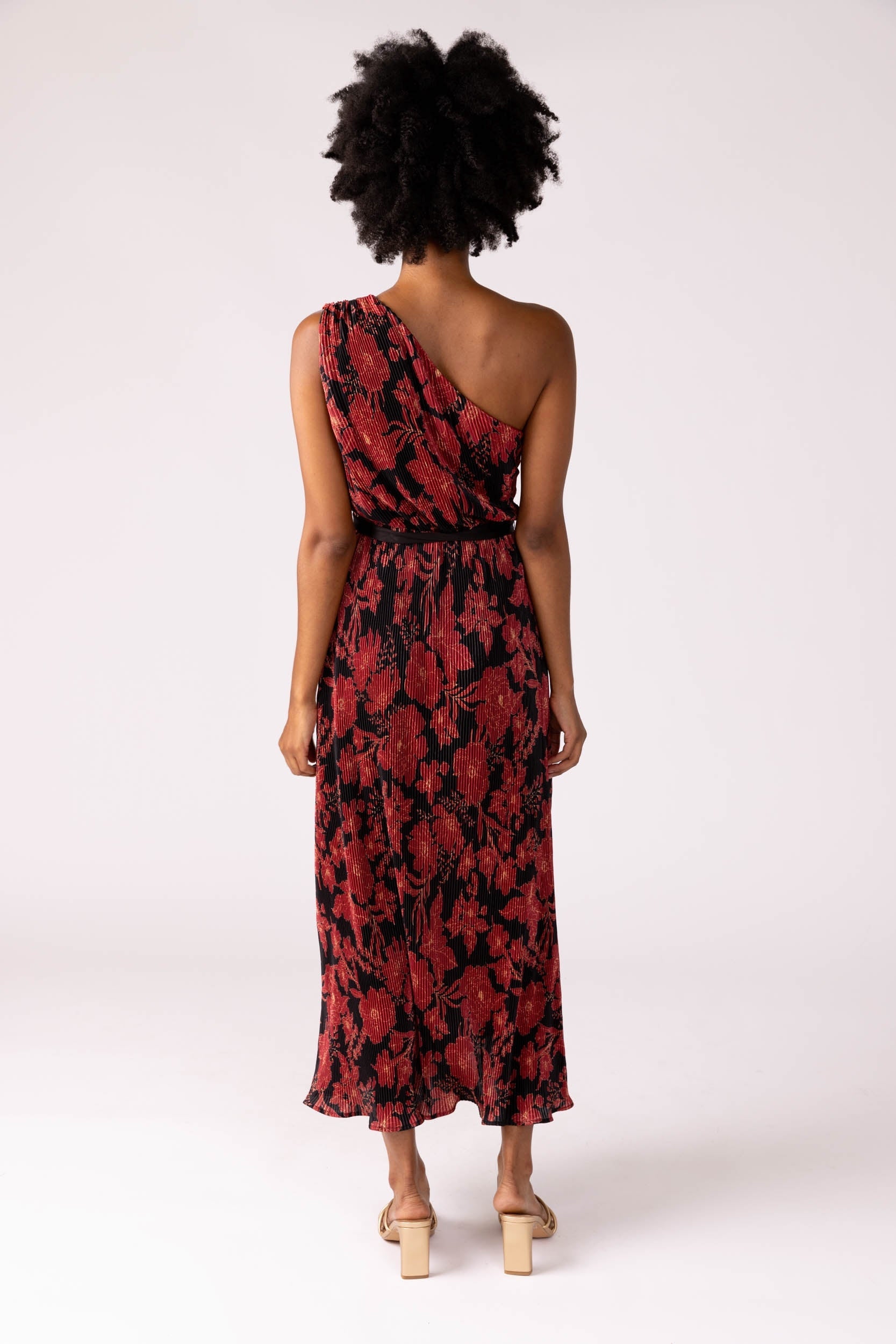 SALE - Samira Pleated One Shoulder Dress