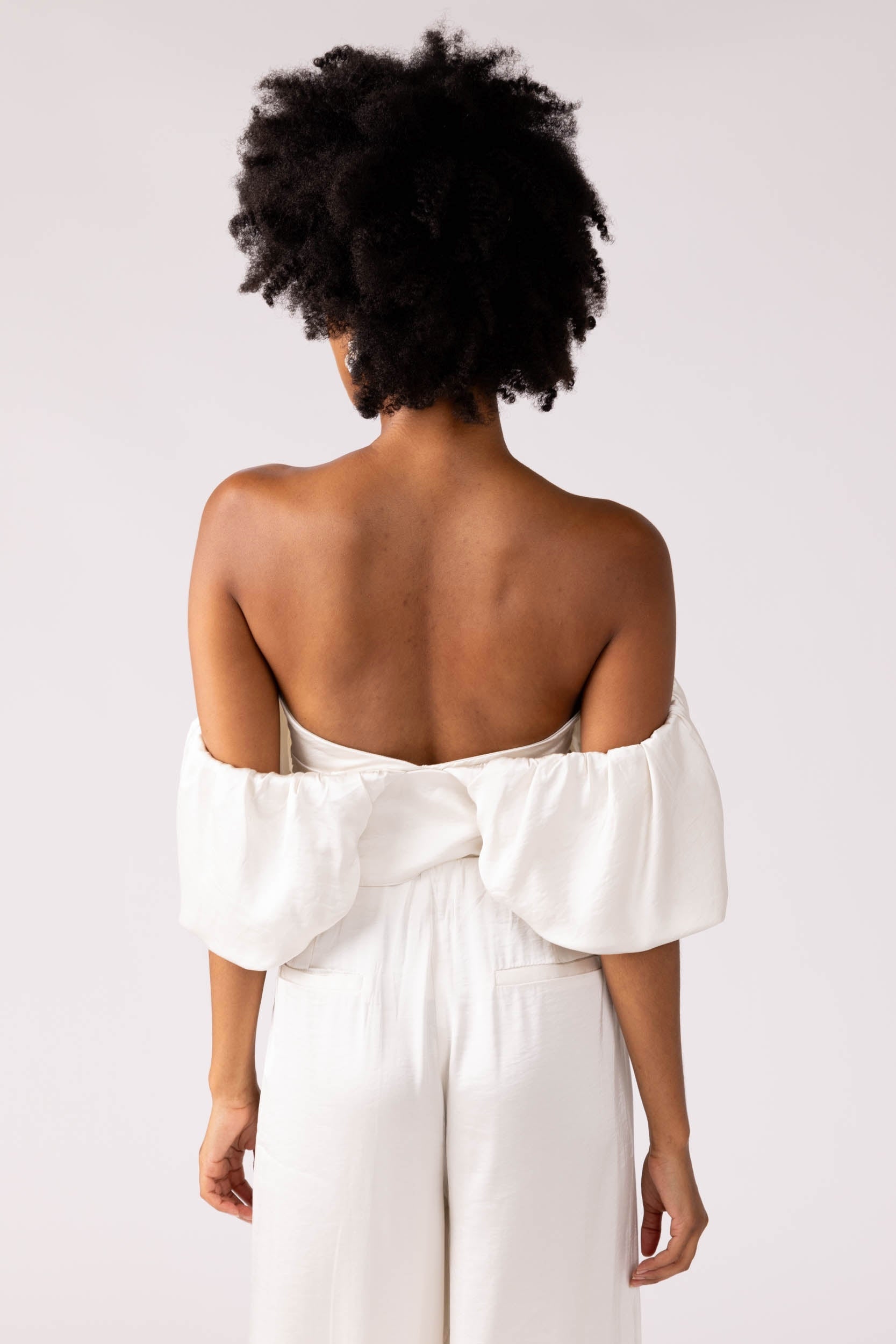 SALE - Marlie Puff Sleeve Cropped Top