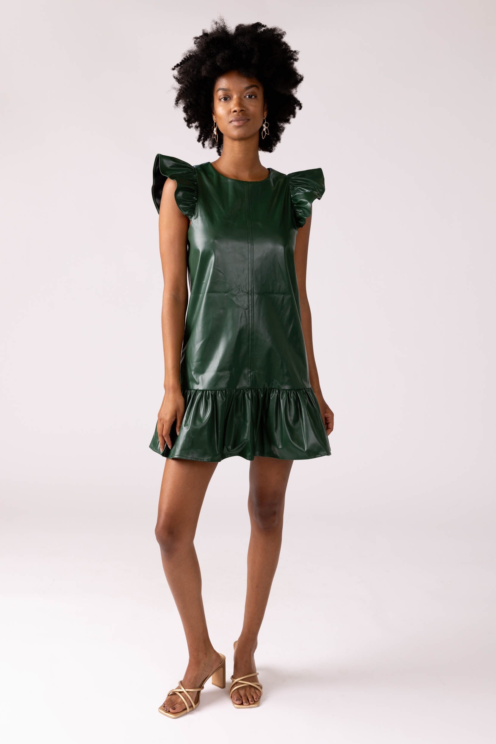 Bambi Leather Mini Shift dress