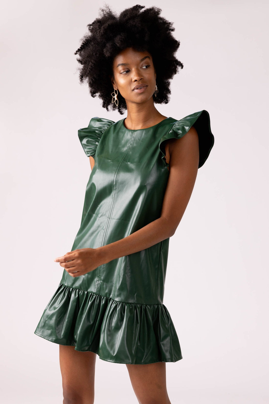 Bambi Leather Mini Shift dress