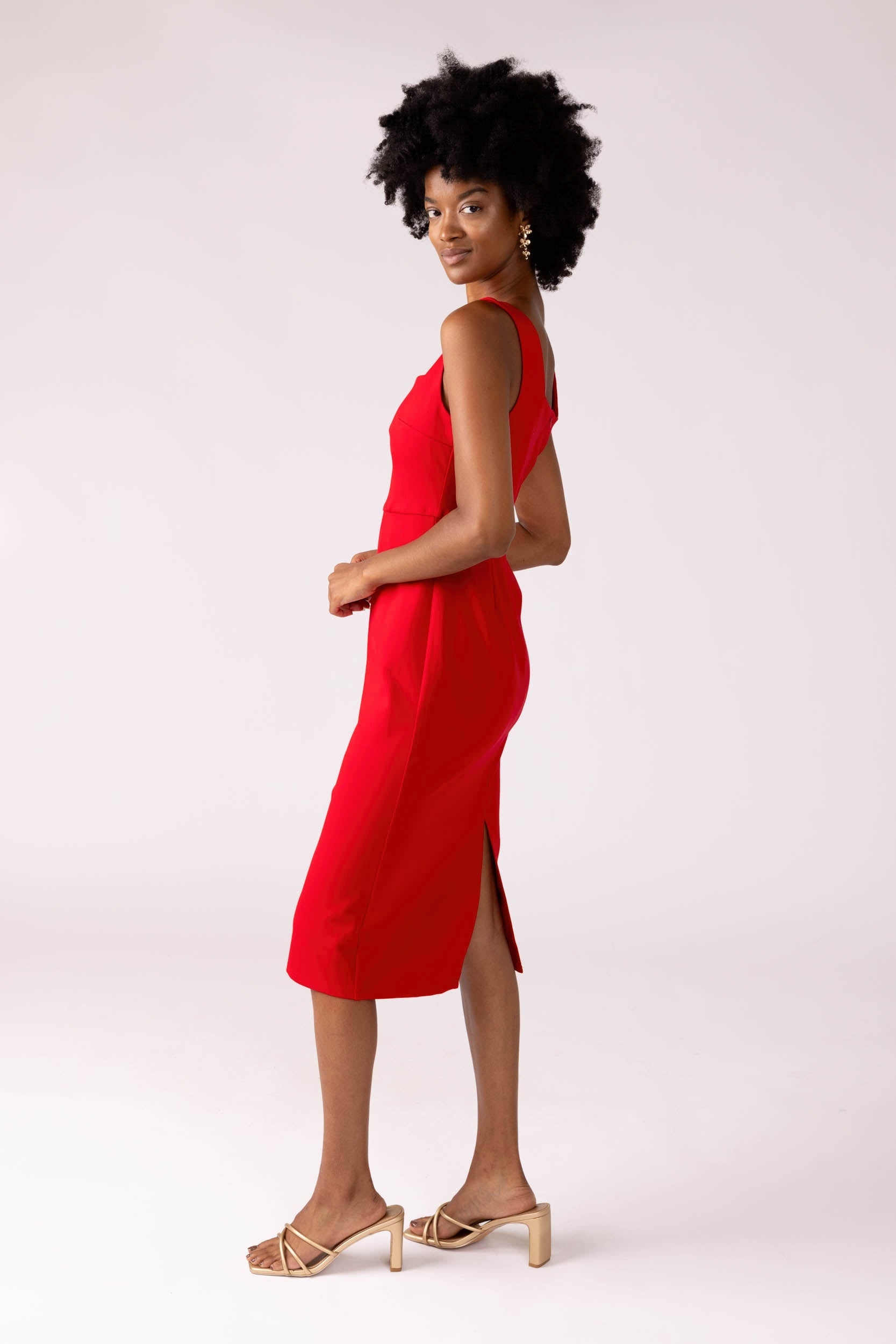 SALE - Billie Square Neck Bodycon Midi Dress