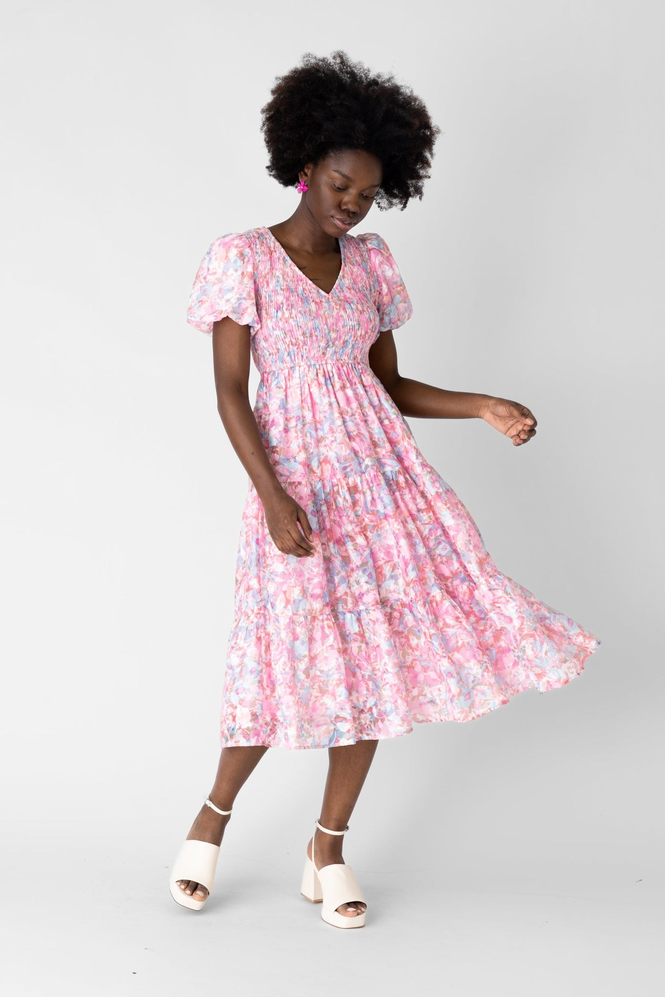 SALE - Brooklyn Smocked Floral Midi Dress