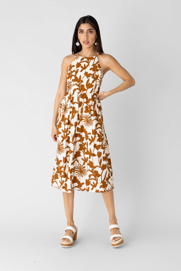 SALE - Nora Cross Back Floral Midi Dress