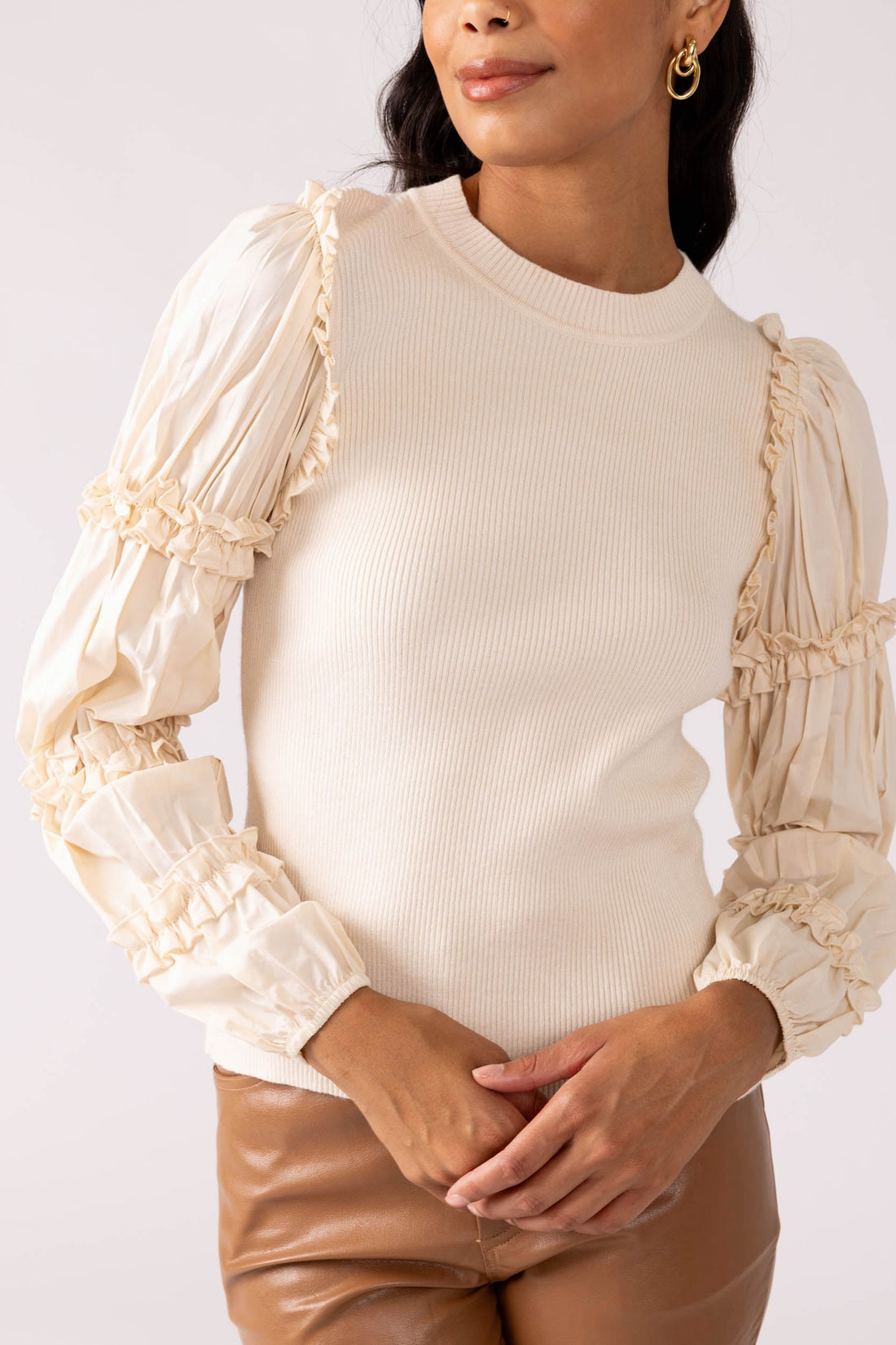 SALE - Sofia Woven Detail Sweater