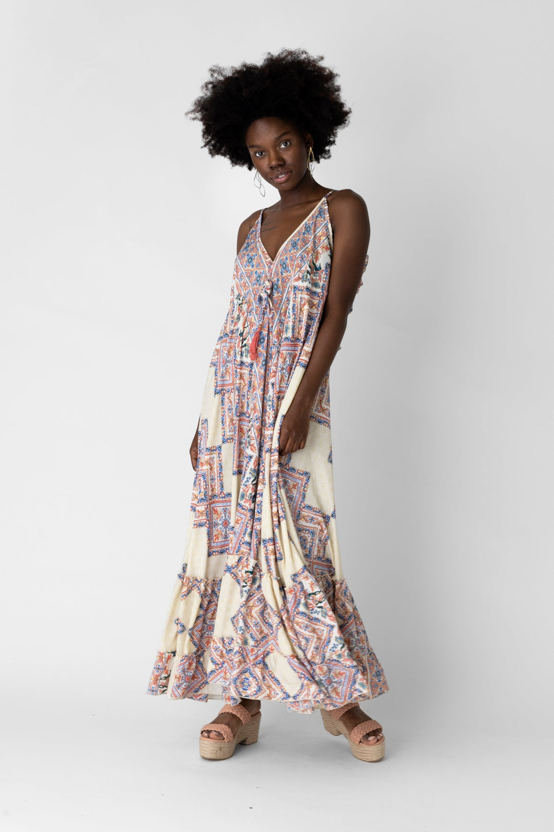 SALE - Cecily V Neck Printed Maxi Dress