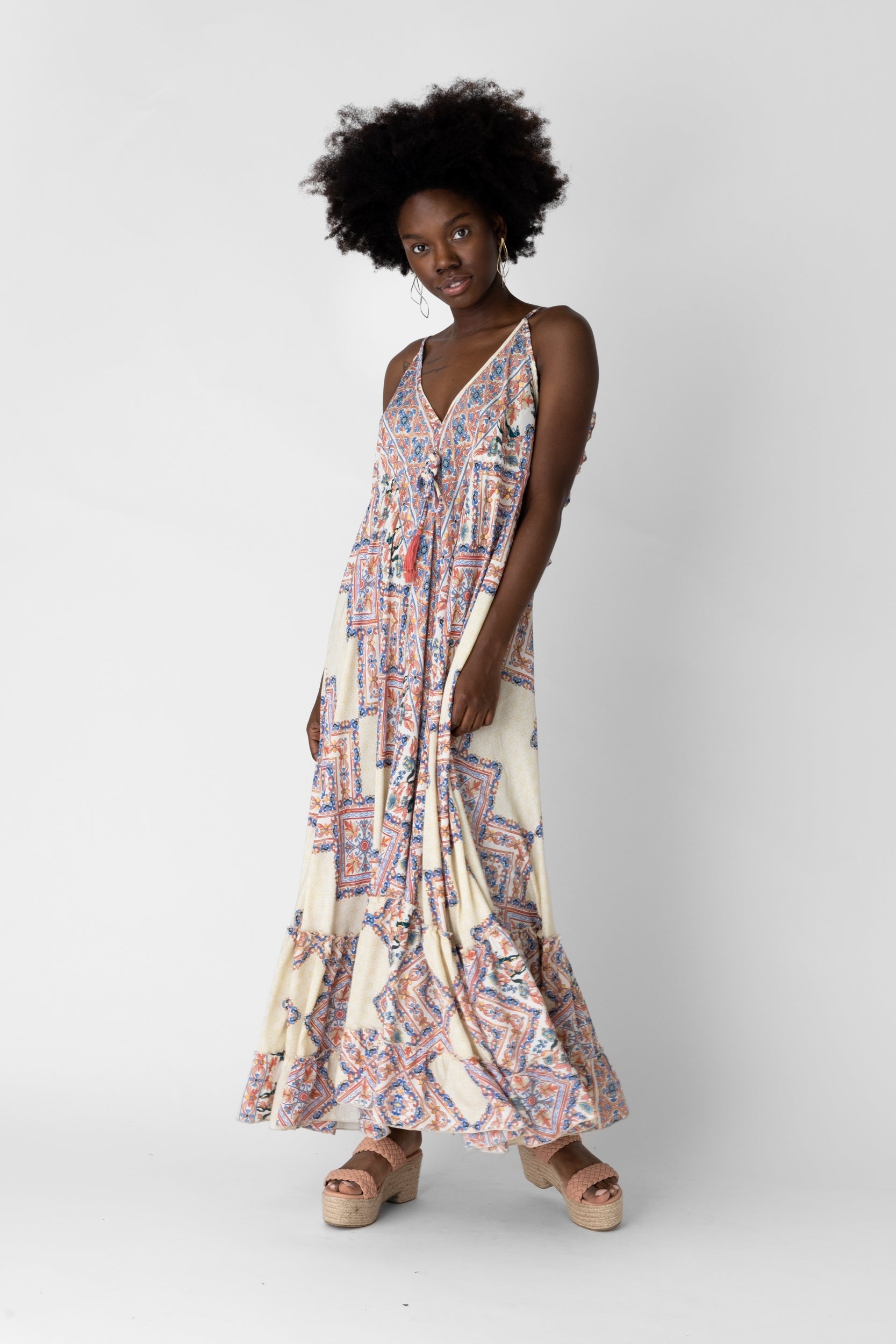 SALE - Cecily V Neck Printed Maxi Dress