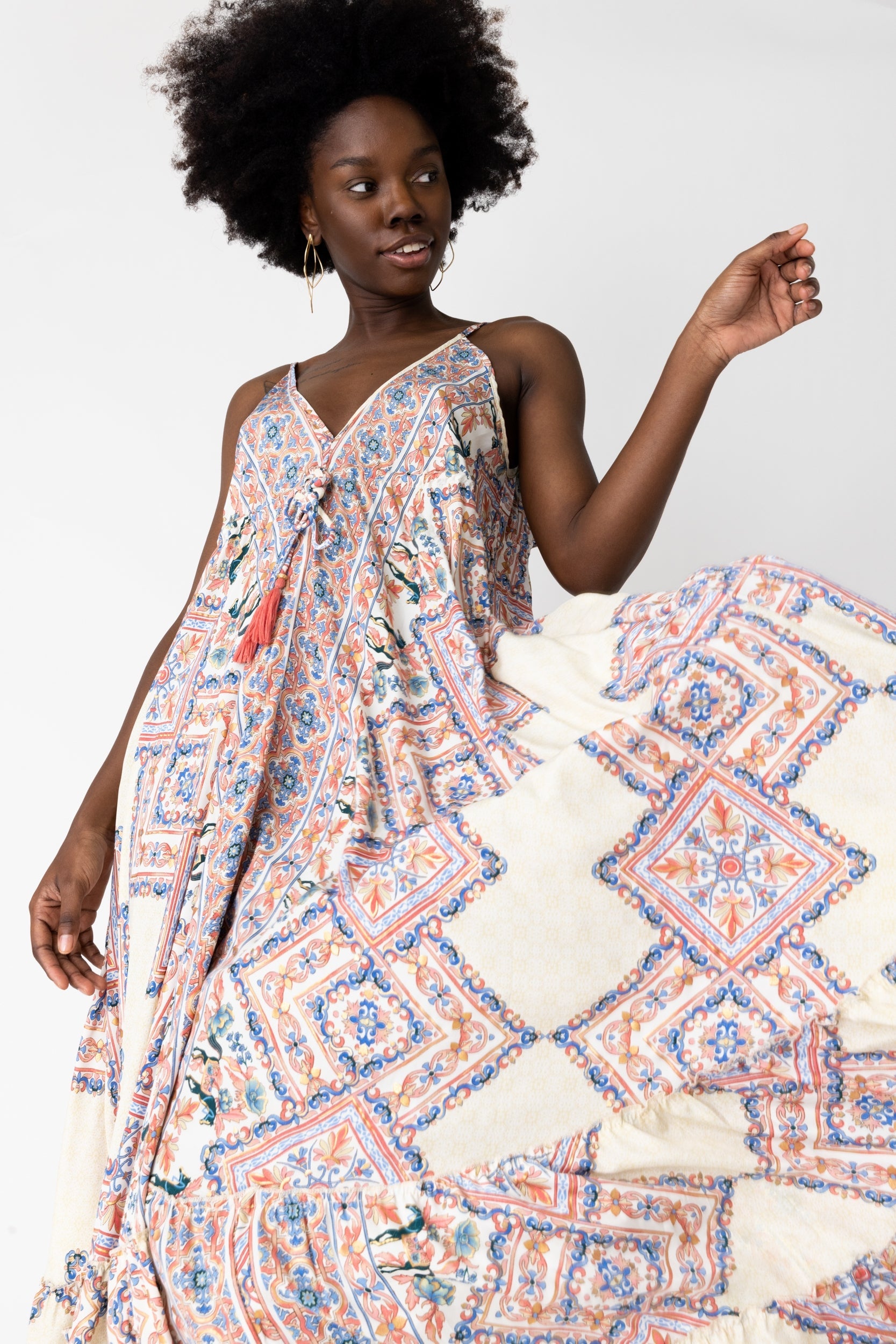 SALE - Cecily V Neck Printed Maxi Dress