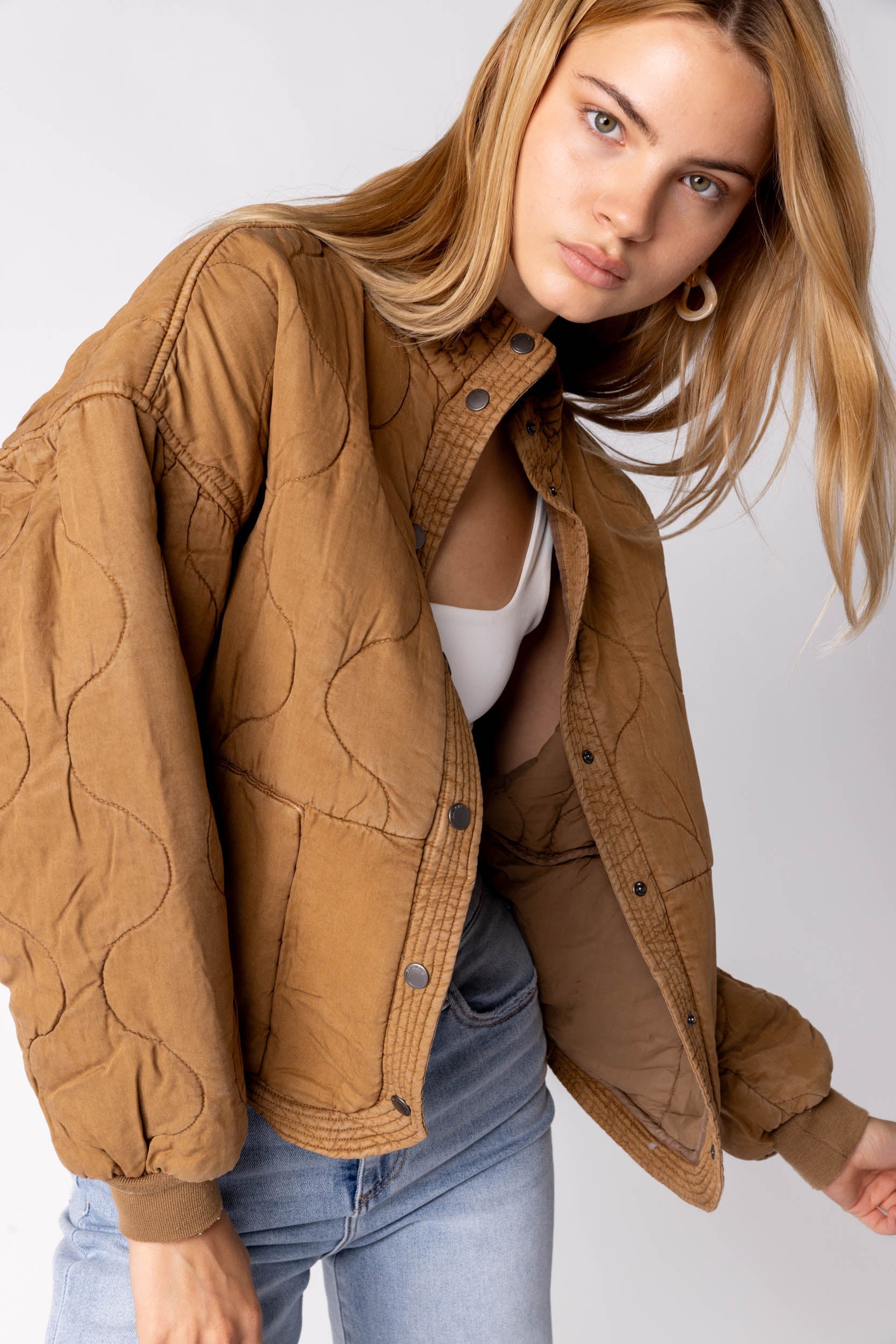 Blank NYC Chai Tea Quilted Jacket