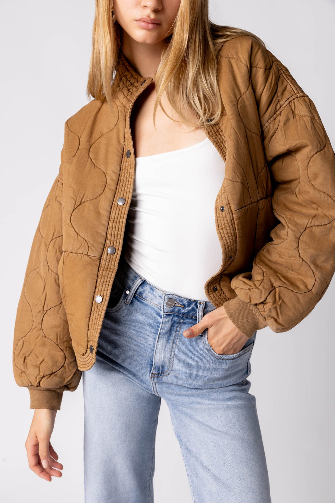 Blank NYC Chai Tea Quilted Jacket