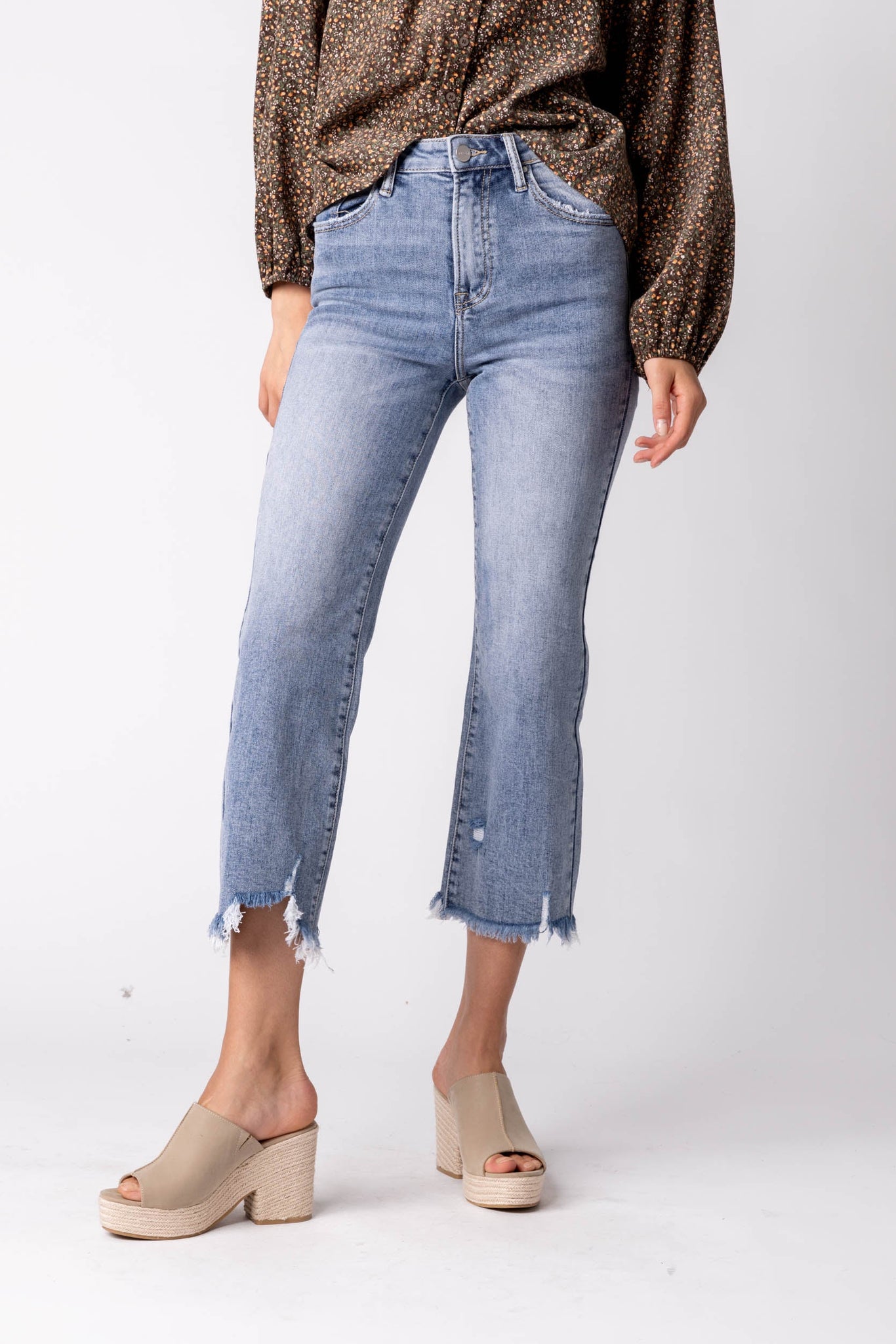 SALE - Helena Cropped Straight Leg Jeans