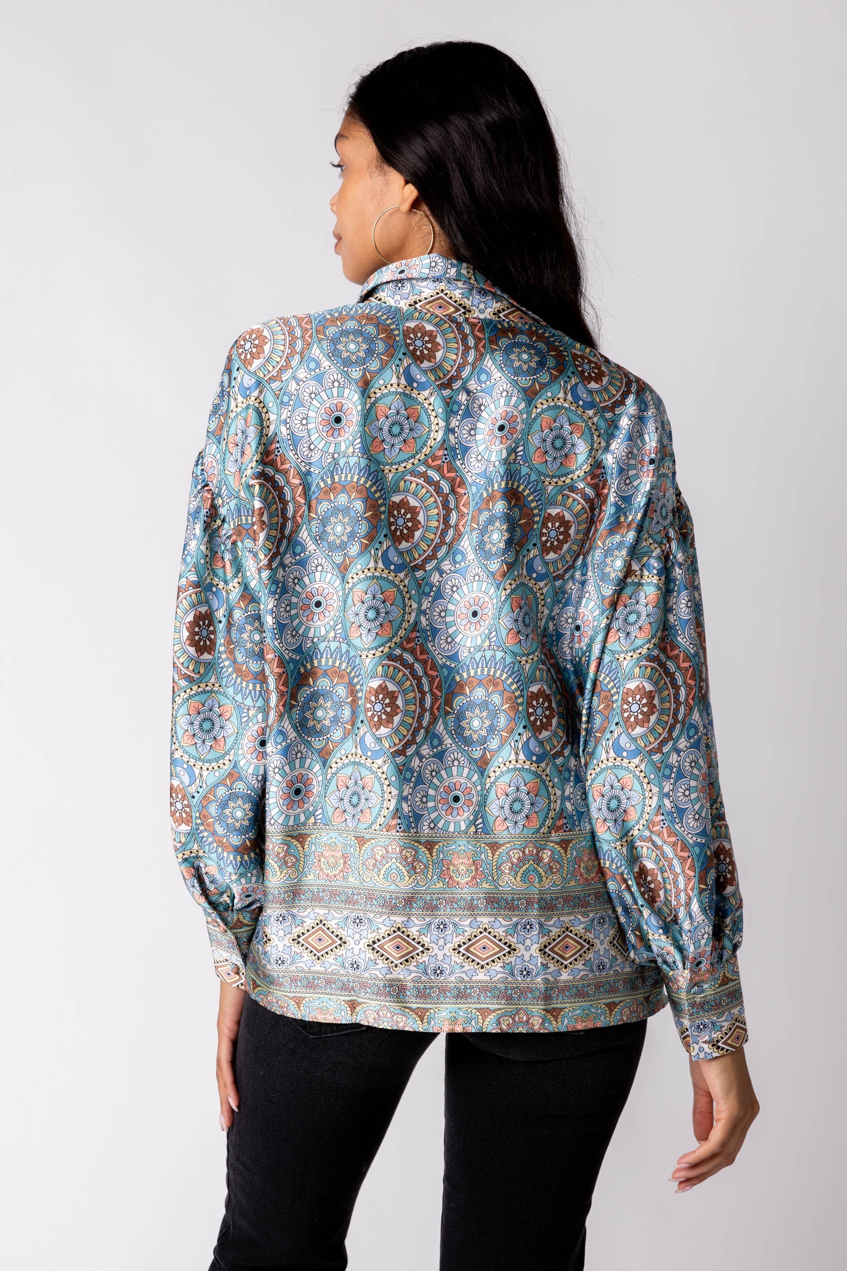 SALE - Tia Printed Button Down