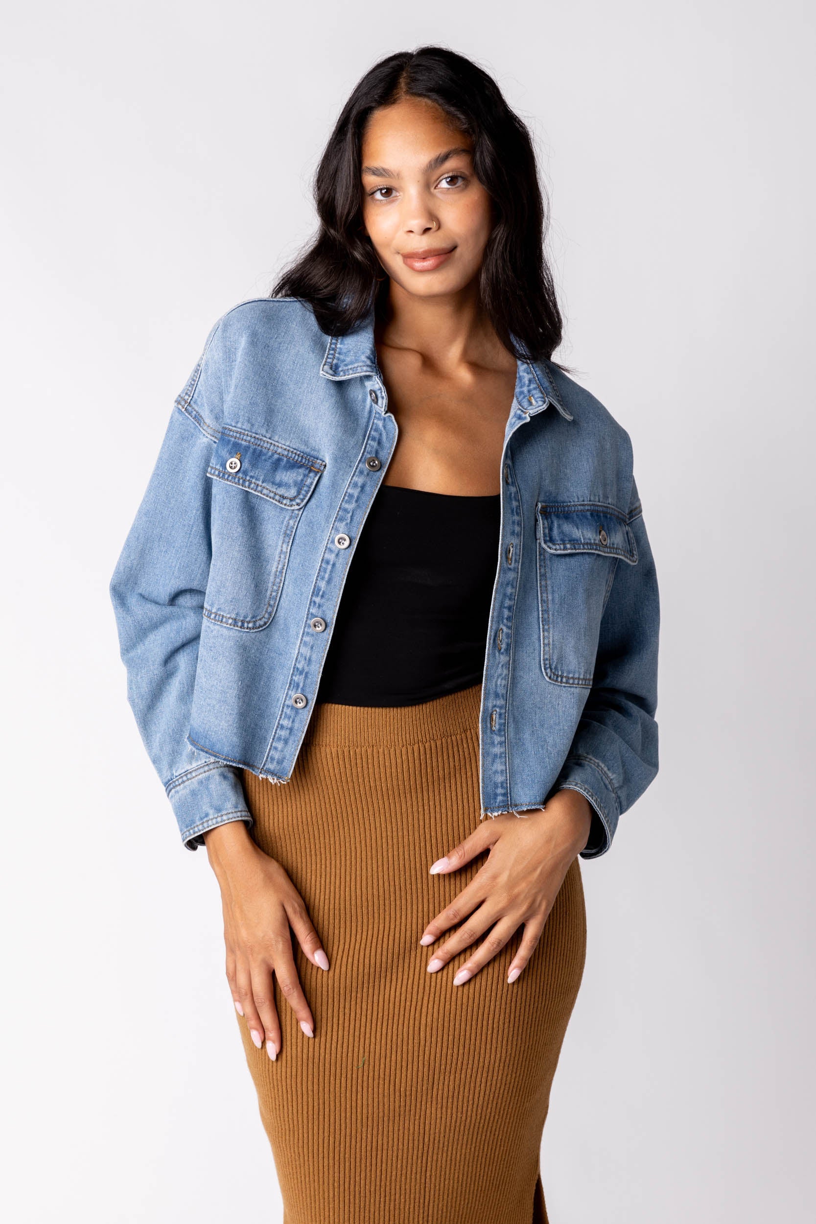 SALE - Evie Raw Hem Denim Jacket