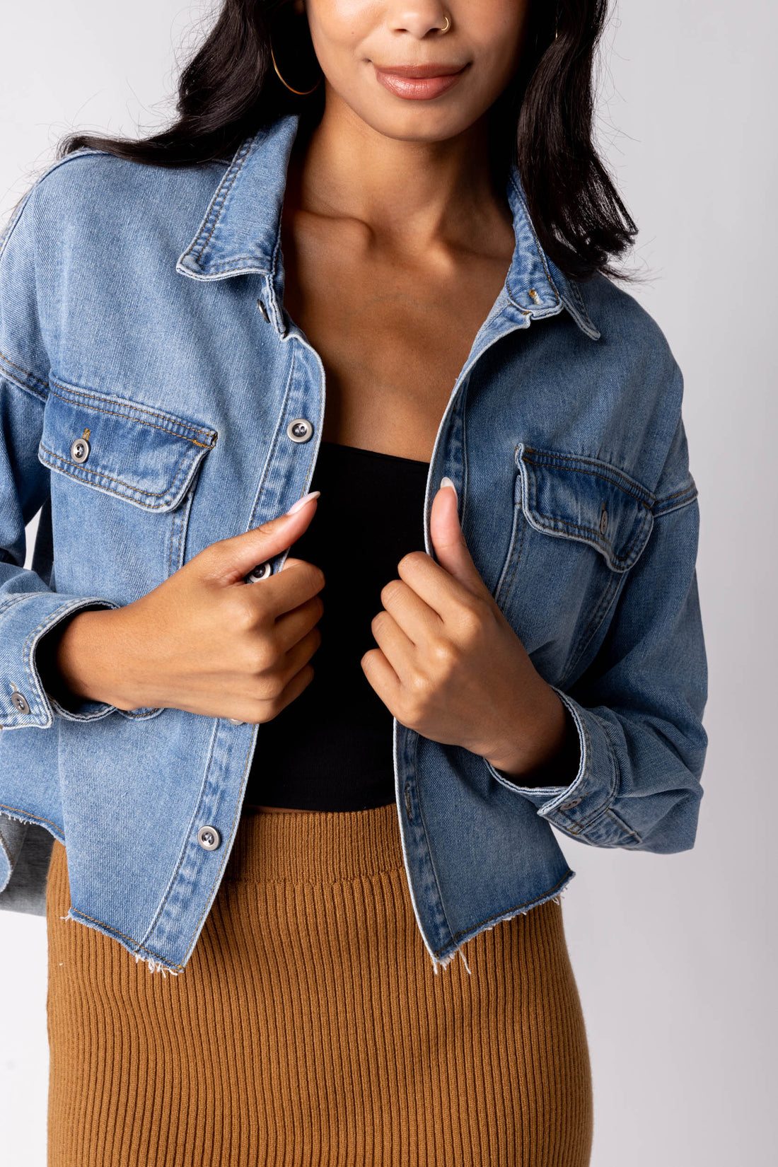 SALE - Evie Raw Hem Denim Jacket