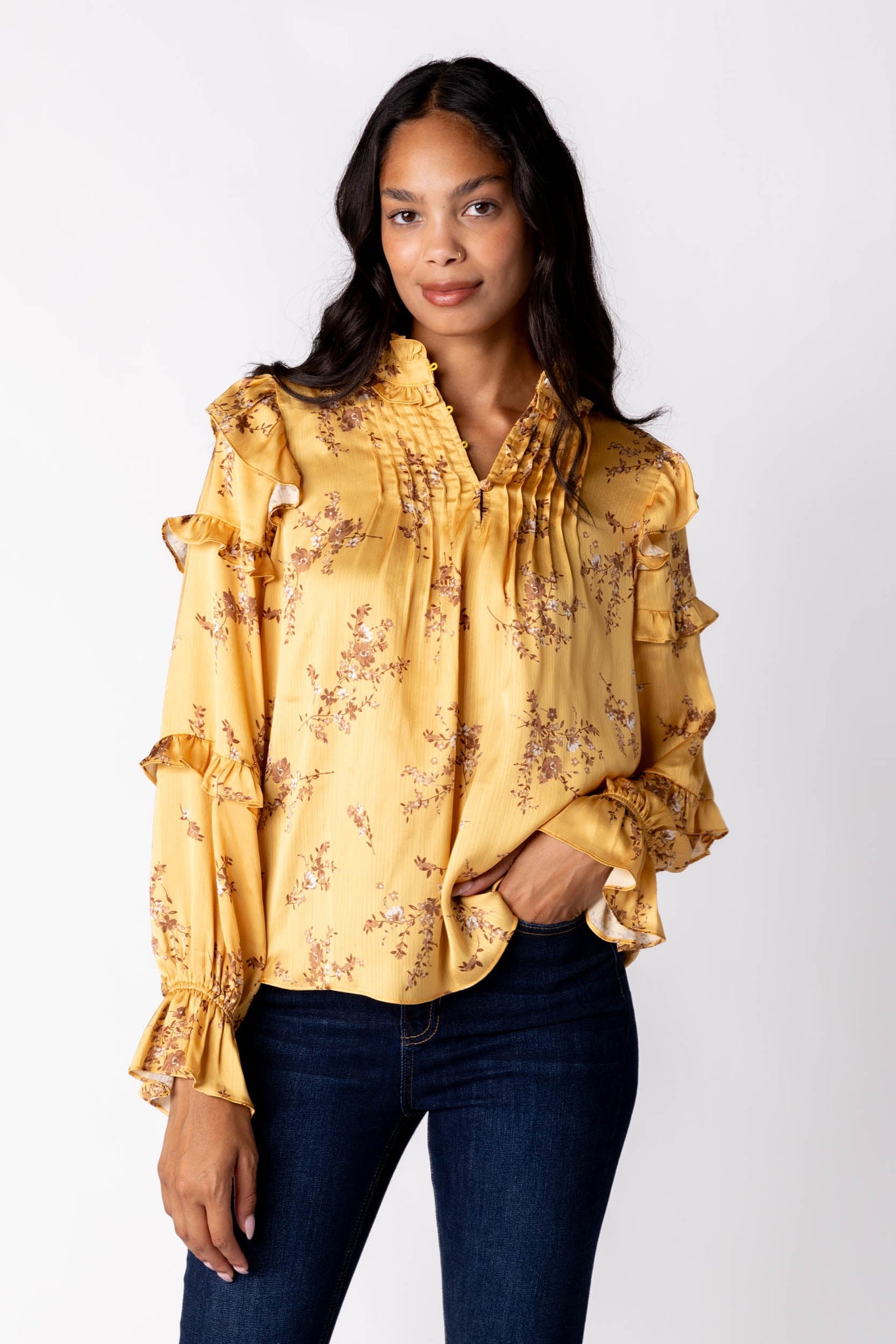 SALE - Remi Satin Floral Top