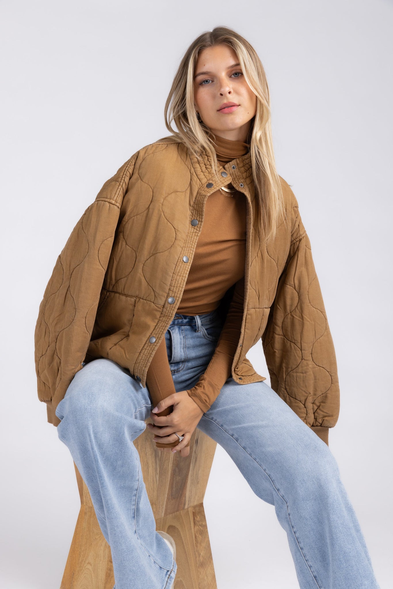Blank NYC Chai Tea Quilted Jacket