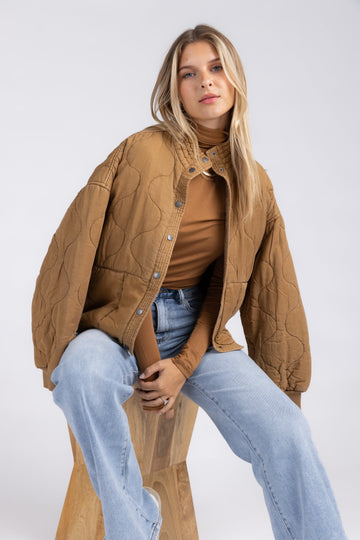 Blank NYC Chai Tea Quilted Jacket