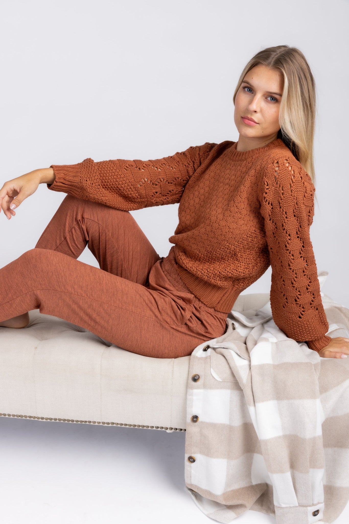 SALE - Jaylee Contrast Stitch Sweater