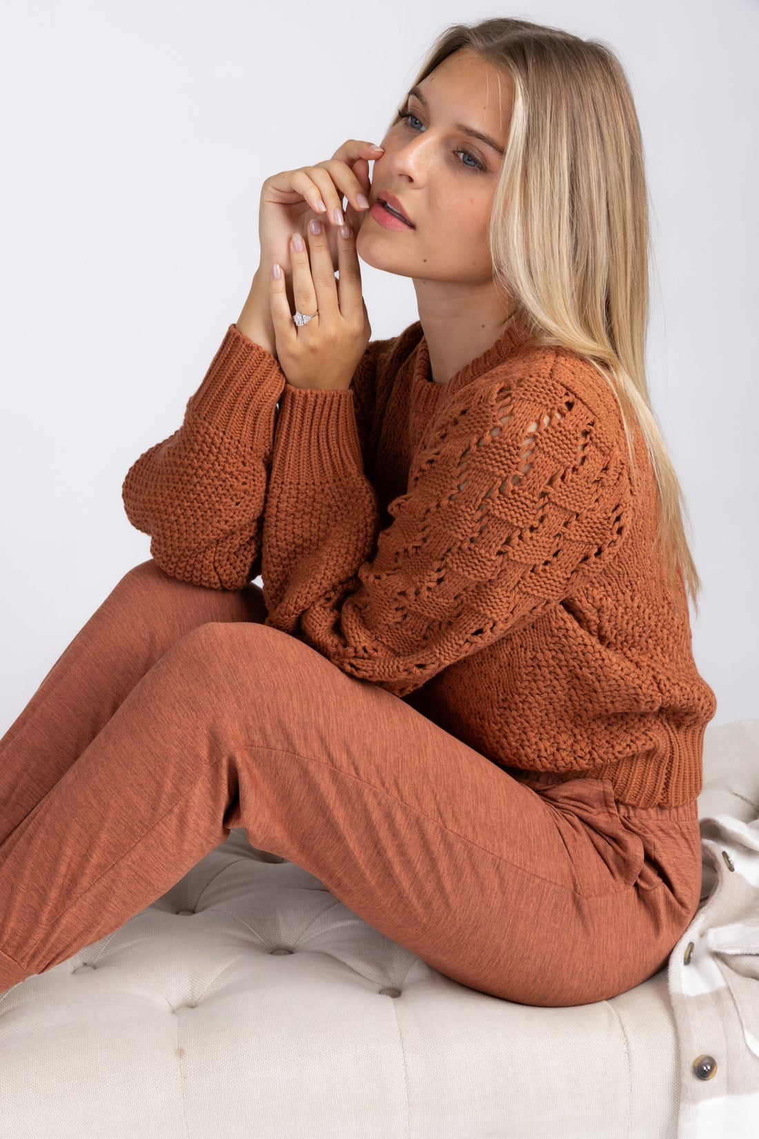 SALE - Jaylee Contrast Stitch Sweater