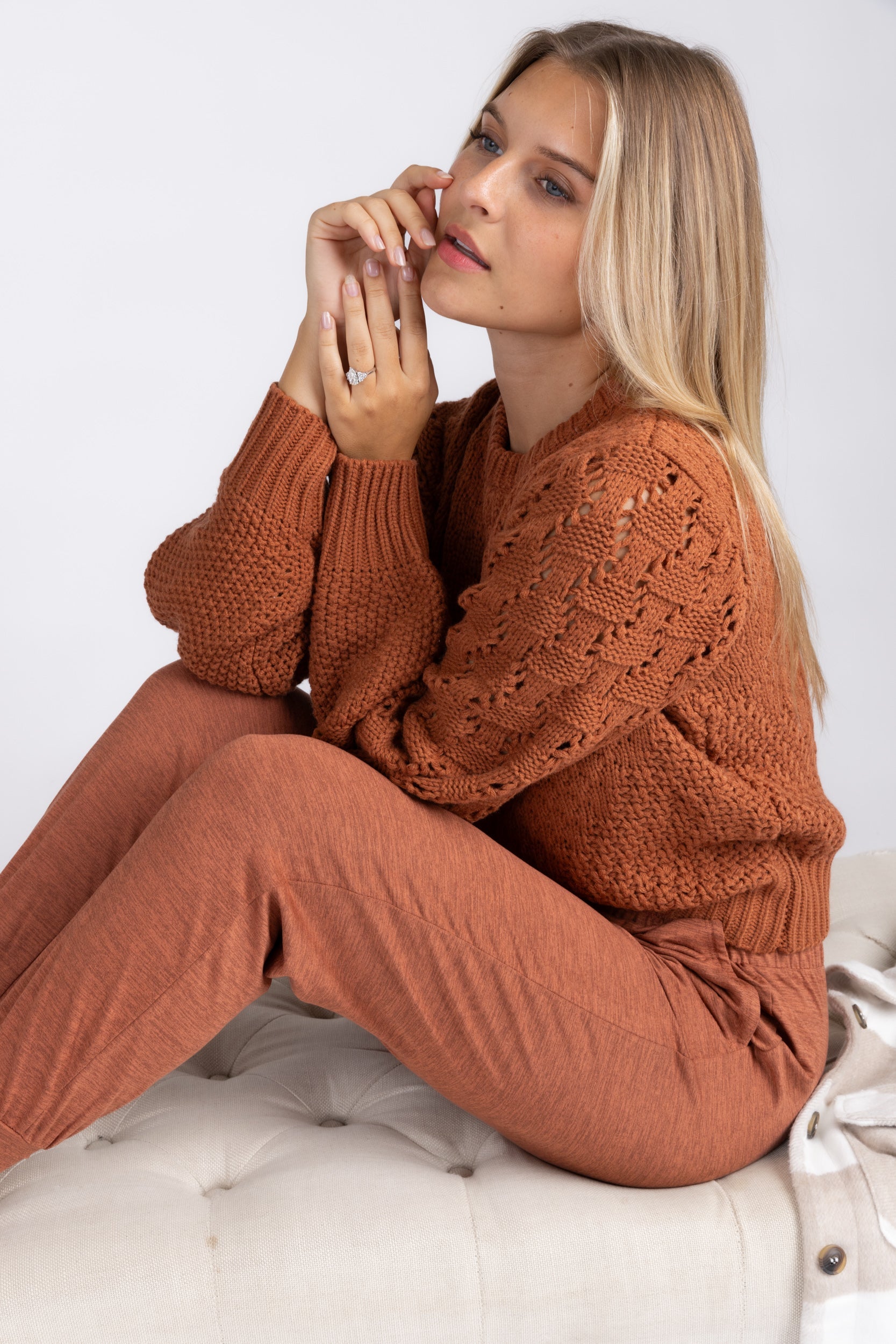 SALE - Jaylee Contrast Stitch Sweater