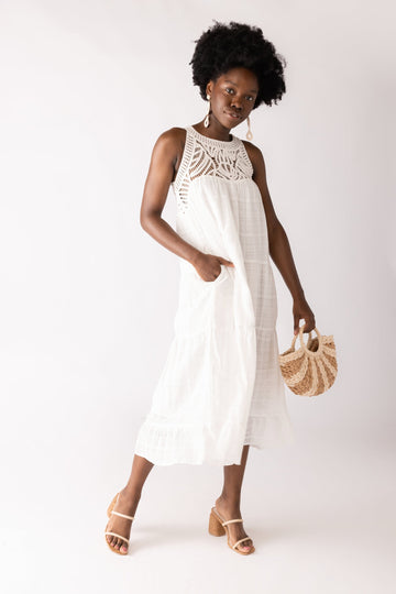 SALE - Iris Crochet Detail Maxi Dress