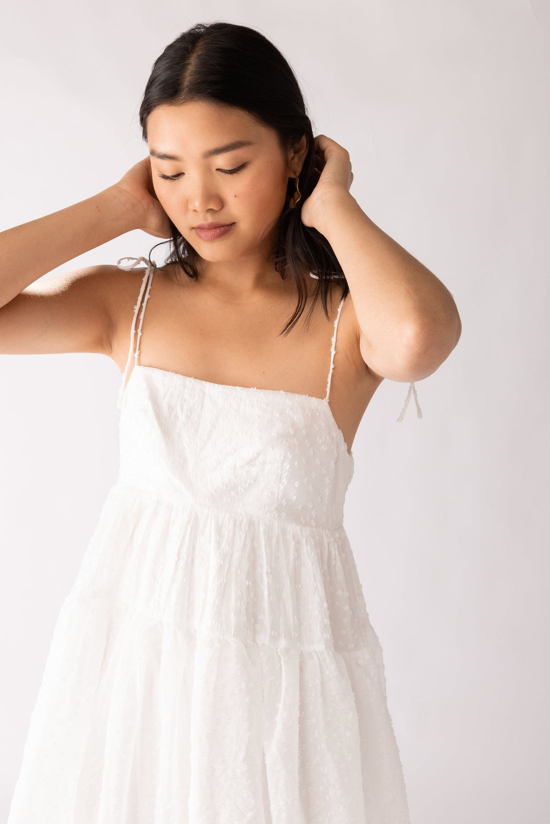 SALE - Effie Textured Tie Strap Midi Dress