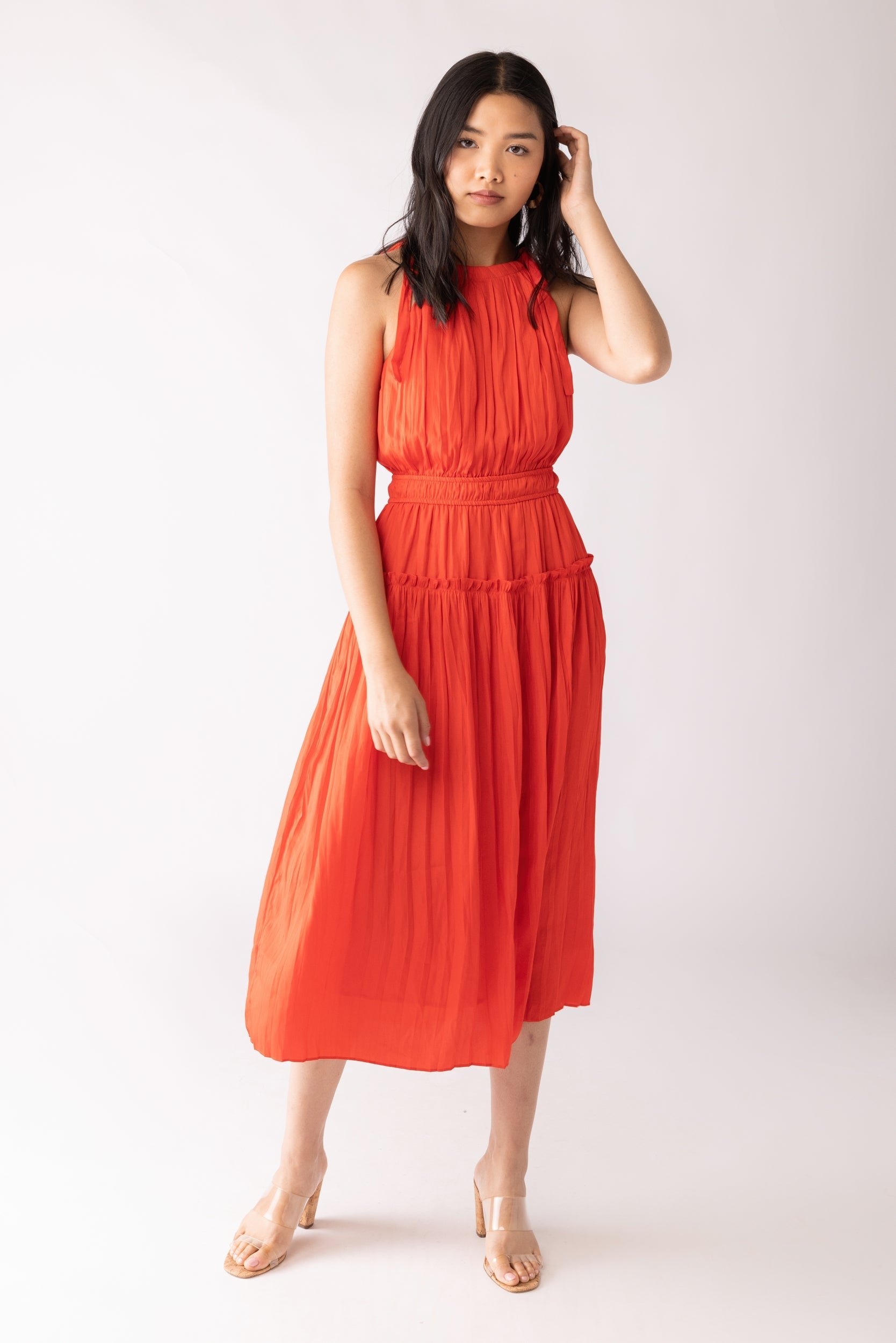 SALE - Callan Pleated Detail Midi Dress
