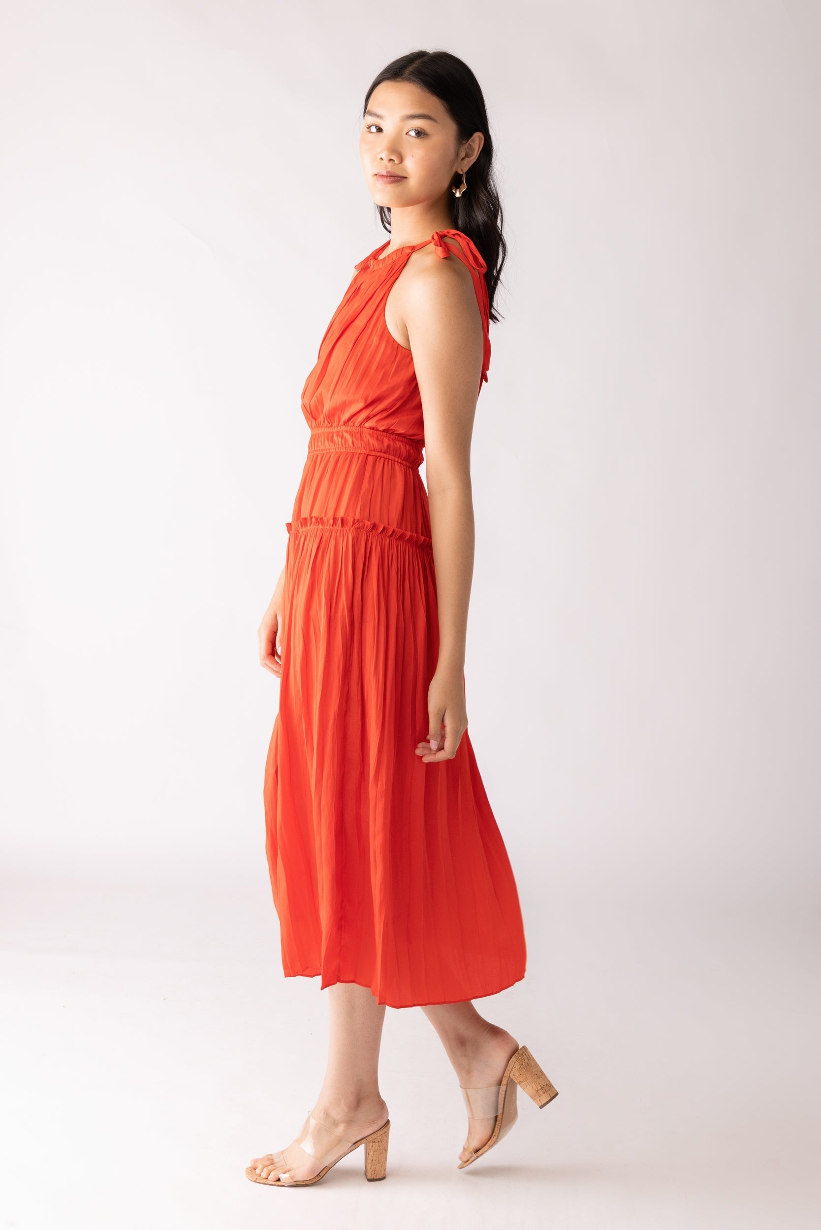 SALE - Callan Pleated Detail Midi Dress