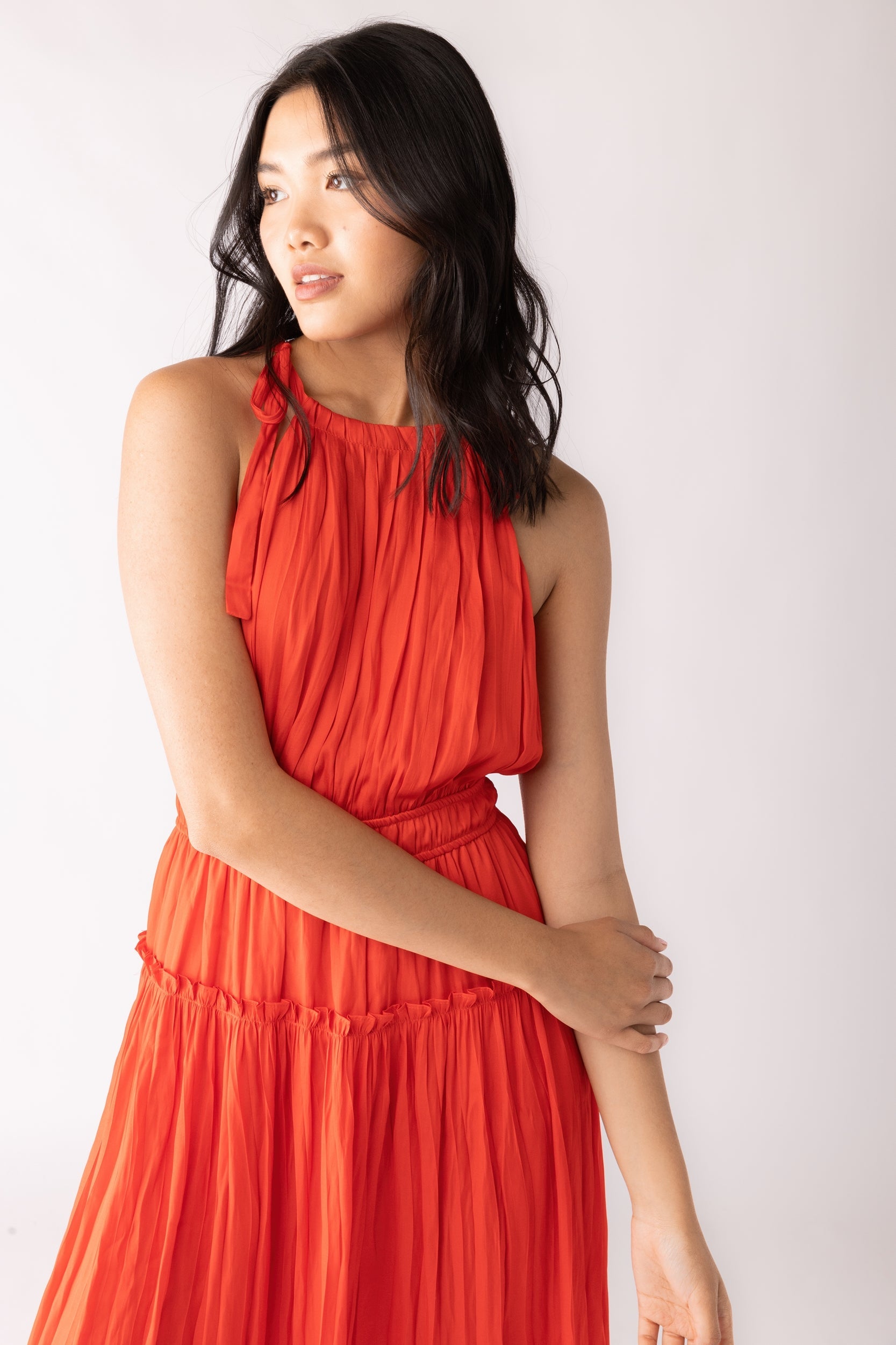 SALE - Callan Pleated Detail Midi Dress